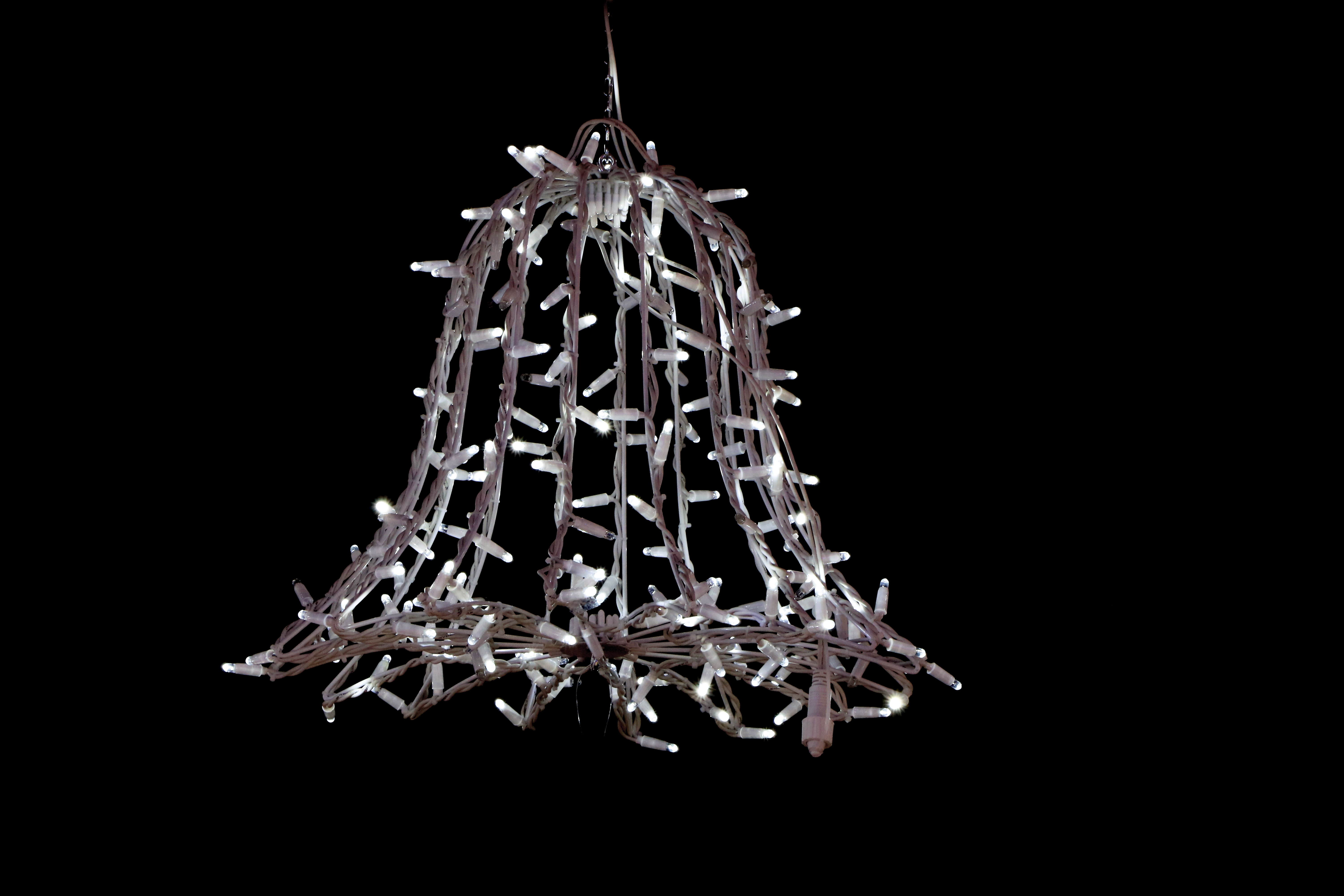 GIOCOPLAST NATALE - CAMPANA LUCCIOLONA BIANCA H.40 D.50CM., 240 LED C/48 FLASH