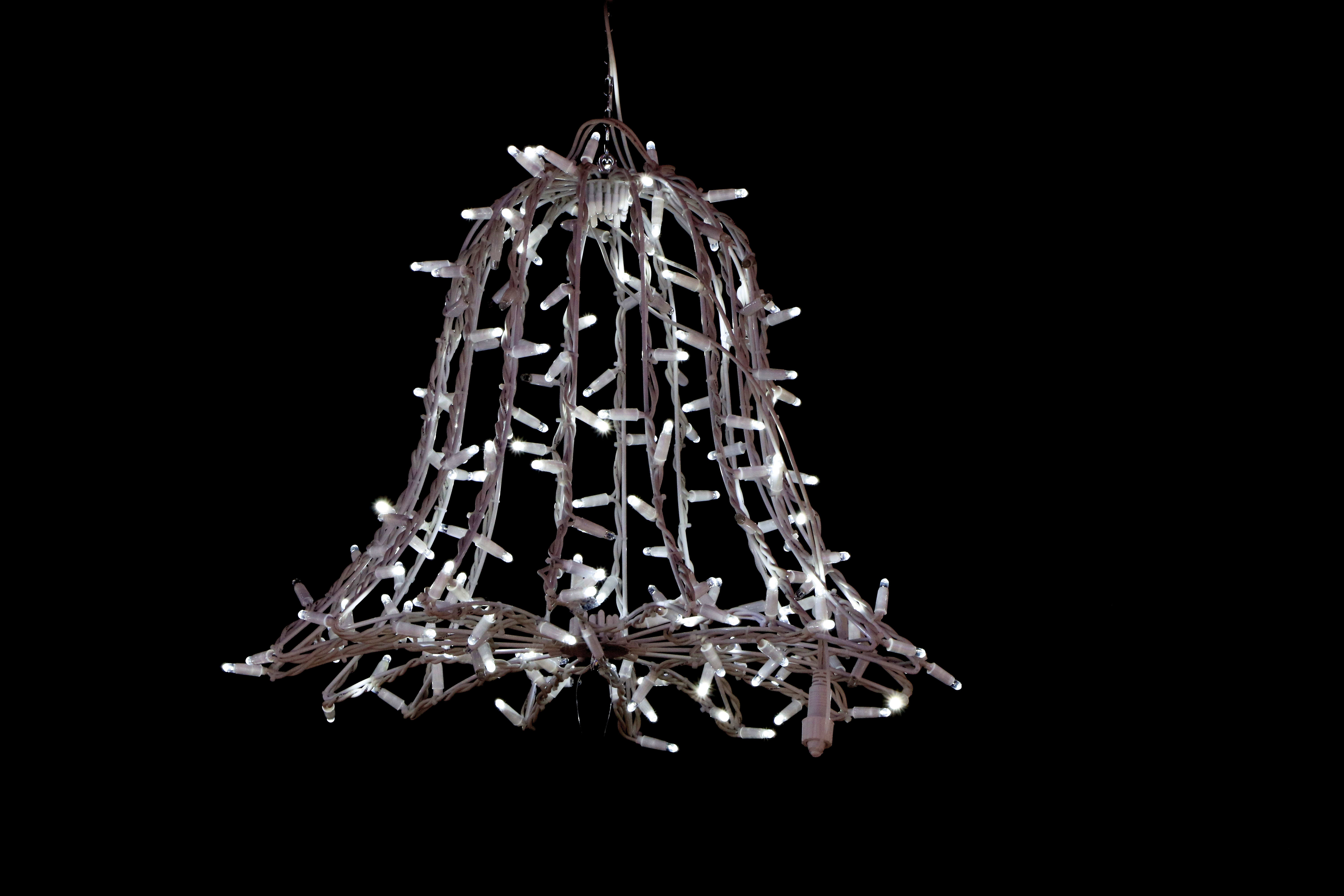 GIOCOPLAST NATALE - CAMPANA LUCCIOLONA BIANCA H.50 D.70CM., 360 LED C/72FLASH