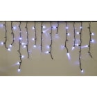 GIOCOPLAST NATALE - TENDA LUCCIOLONA SFALSATA 160 LED BIANCHI, LUCE FISSA, L. 4,8- H.MAX 1 MT., CAVO SCURO, PROLUNG. MAX 8 SET, USO EST/INT