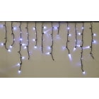 GIOCOPLAST NATALE - TENDA LUCCIOLONA SFALSATA 160 LED BIANCHI, LUCE FISSA, L. 4,8- H.MAX 1 MT., CAVO SCURO, PROLUNG. MAX 8 SET, USO EST/INT
