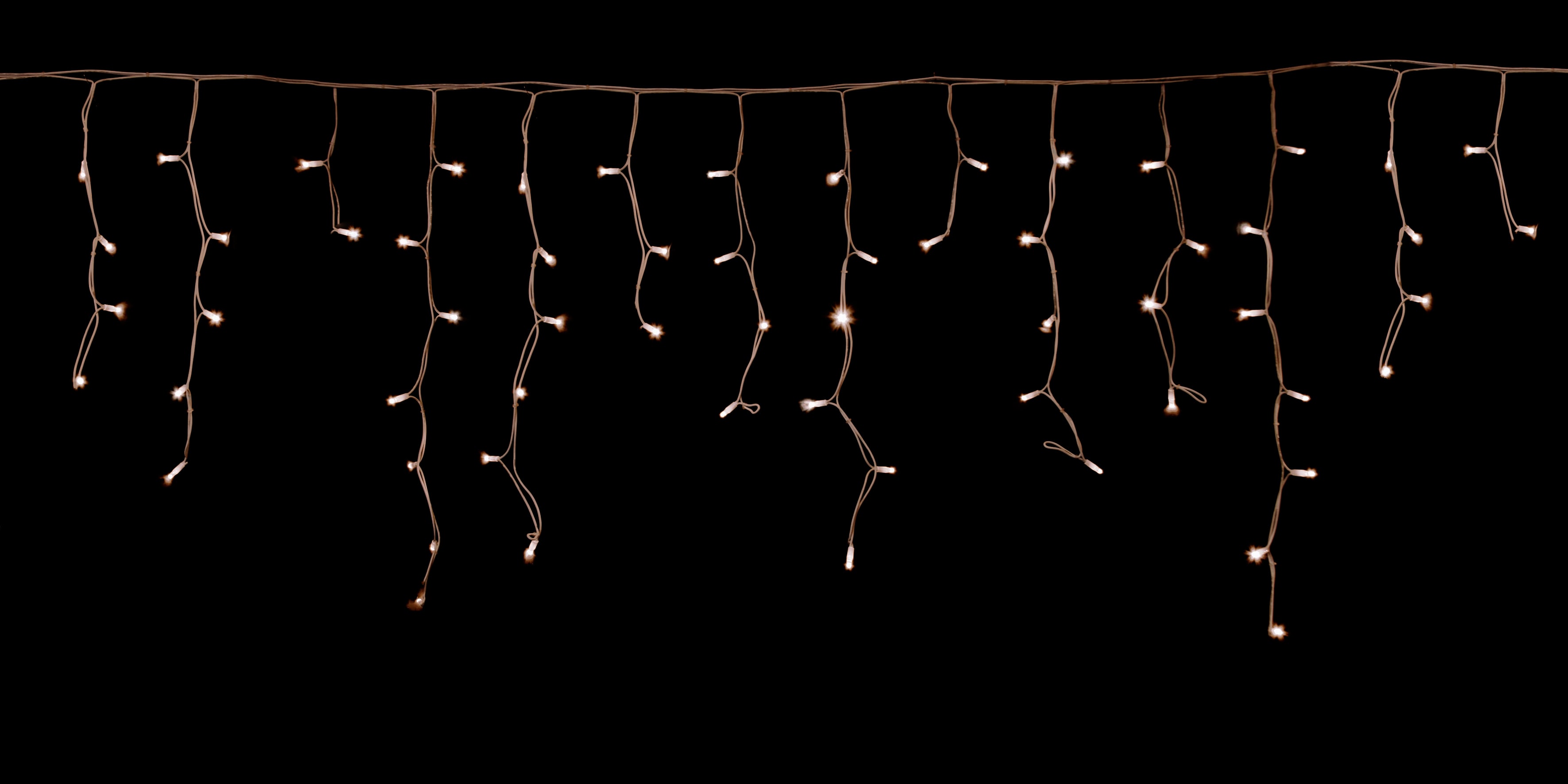 GIOCOPLAST NATALE - TENDA LUCCIOLONA SFALSATA 210 LED BIANCO CALDO, LUCE FISSA, L. 450 - H.MAX 60 CM., CAVO BIANCO, PROLUNG., USO EST/INT