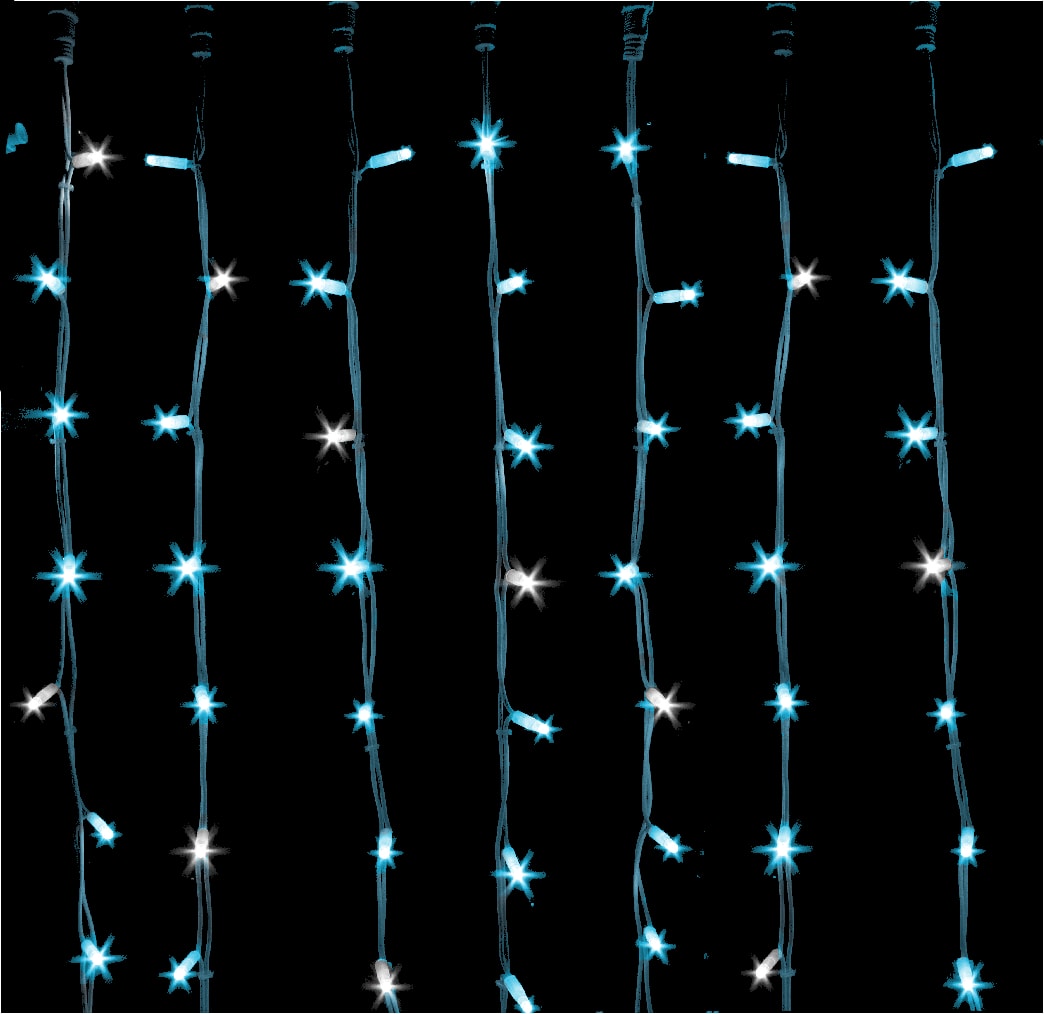 GIOCOPLAST NATALE - TENDA LUCCIOLONA 240 LED ICE BLUE, CON FLASH, L. 2,4- H. 1,2 MT., CAVO BIANCO, 20 CALATE, PROLUNG. MAX 10 SET, USO EST/INT