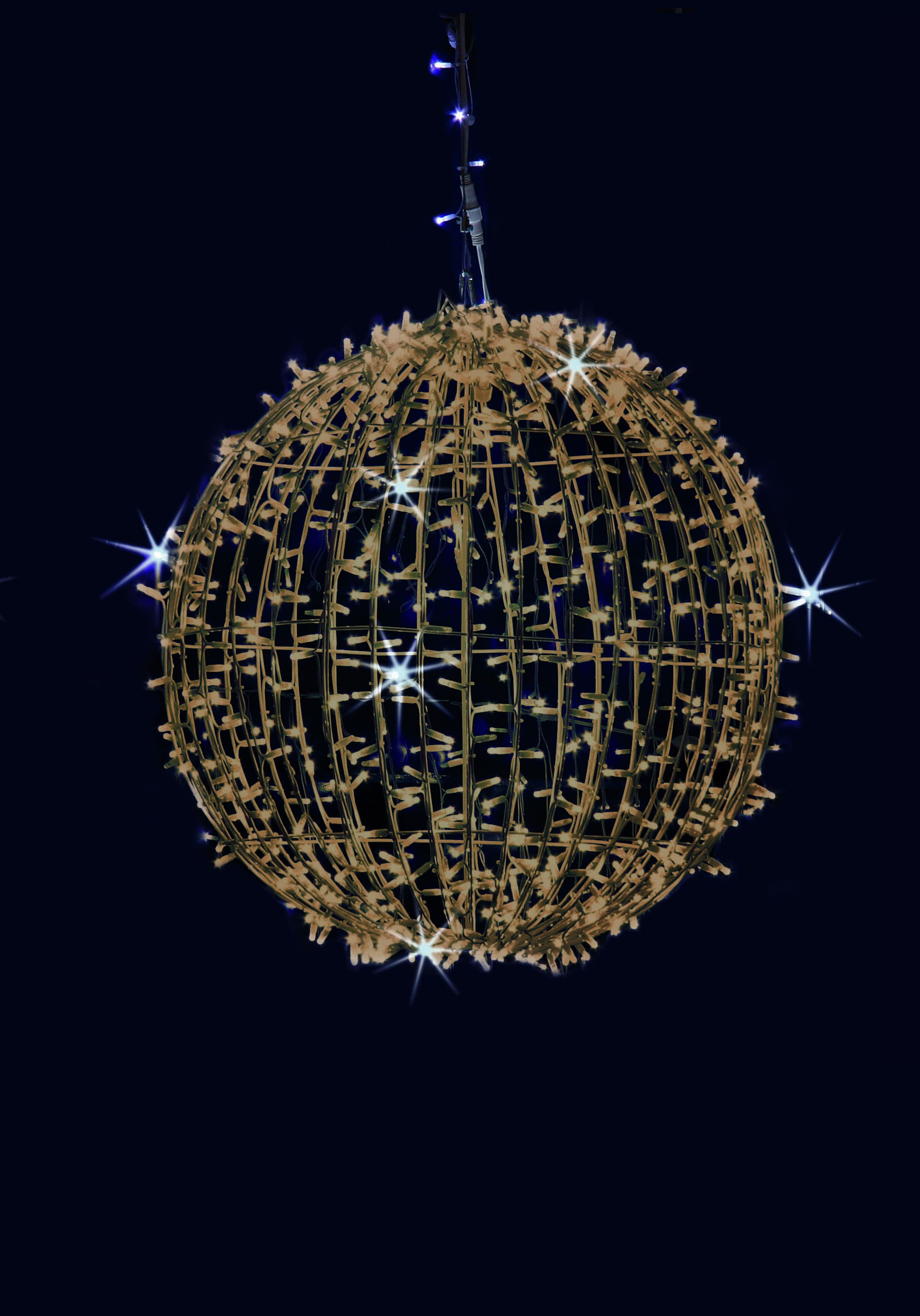 GIOCOPLAST NATALE - SFERA LUCCIOLONA SUPER CALDO (2200K) D.80CM., 800 LED, LUCE FISSA