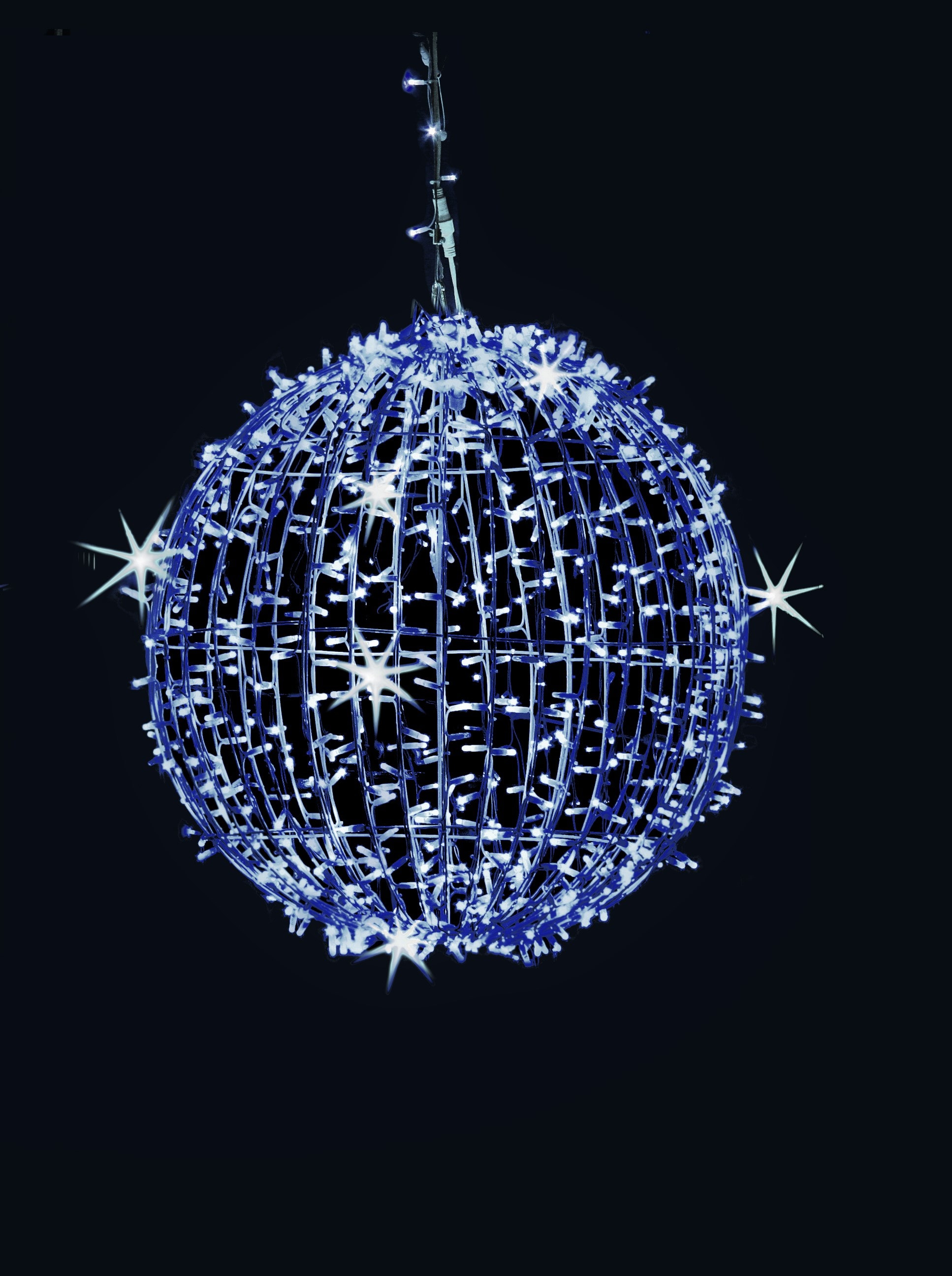 GIOCOPLAST NATALE - SFERA LUCCIOLONA ICE BLUE D.30CM., 120 LED C/24 FLASH