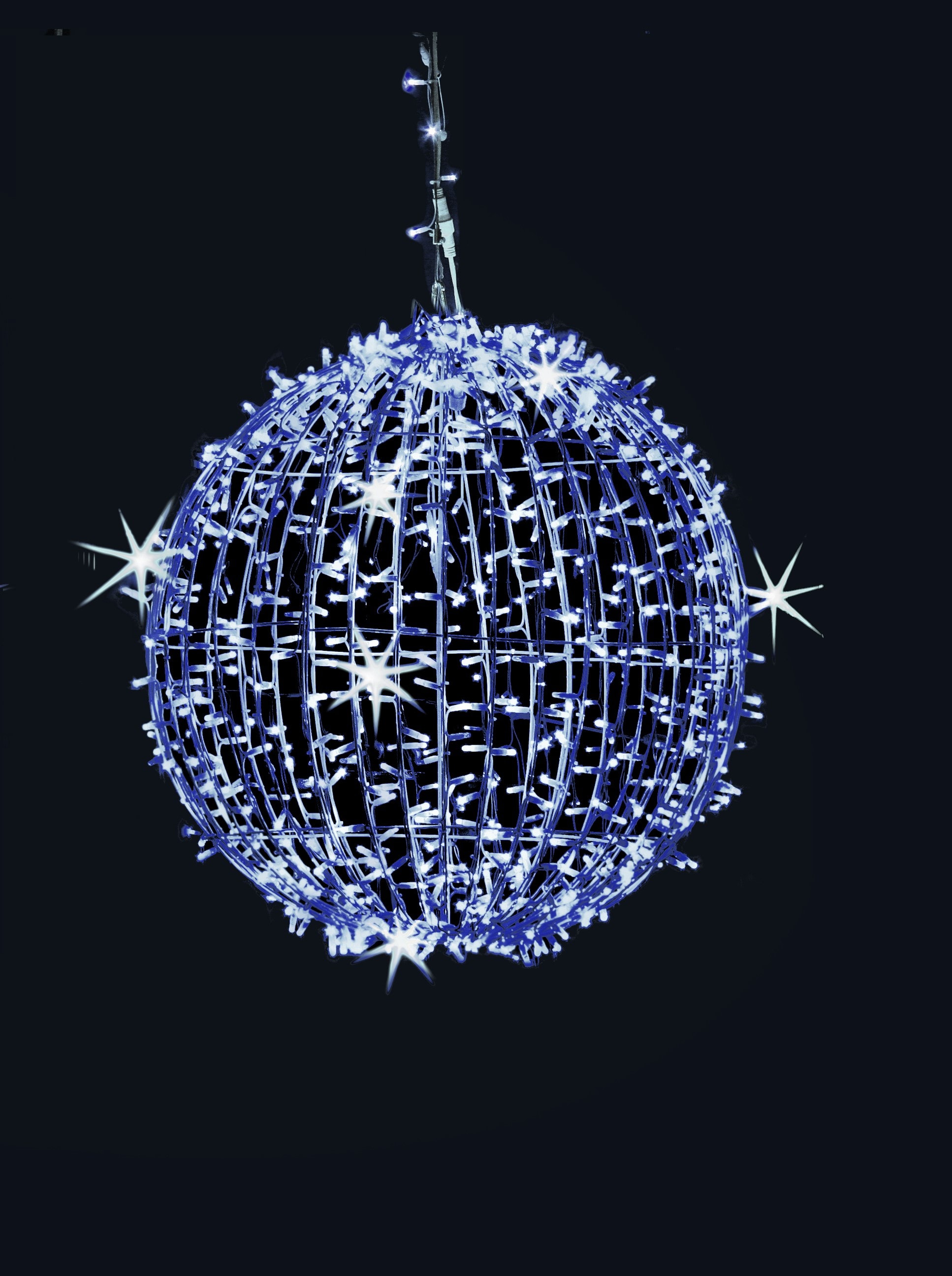 GIOCOPLAST NATALE - SFERA LUCCIOLONA ICE BLUE D.50CM., 320 LED C/64 FLASH