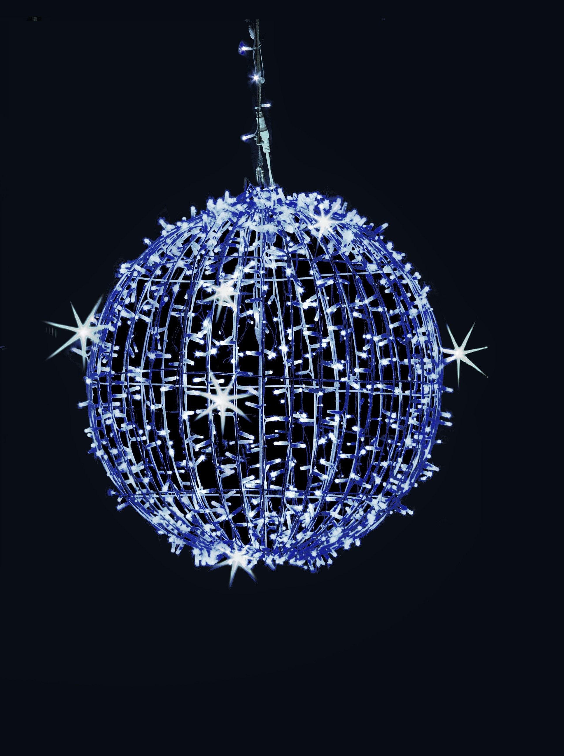 GIOCOPLAST NATALE - SFERA LUCCIOLONA ICE BLUE D.80CM., 800 LED C/160 FLASH