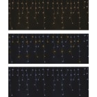 GIOCOPLAST NATALE - TENDA SFALSATA 128 LED CM.350X80, 2 COL. PROGRAMMABILI C/CONTROLLER, BIANCO FREDDO E CALDO, PROLUNG., C/TRASF.