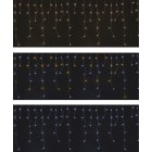 GIOCOPLAST NATALE - TENDA SFALSATA 128 LED CM.350X80, 2 COL. PROGRAMMABILI C/CONTROLLER, BIANCO FREDDO E CALDO, PROLUNG., C/TRASF.