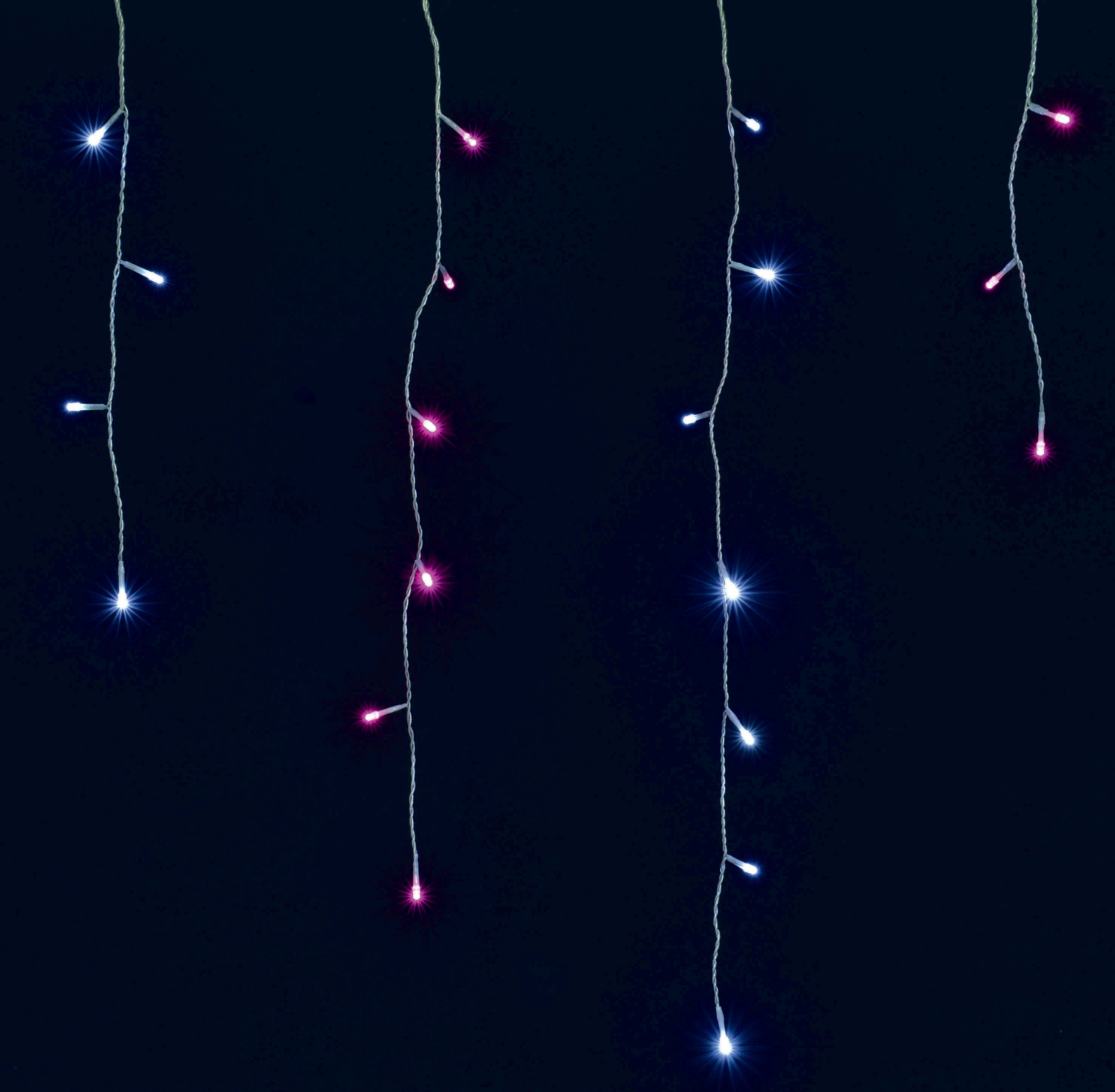 GIOCOPLAST NATALE - TENDA SFALSATA 100 LED BIANCO-ROSA MT.3,80X0,70 C/GIOCHI L.