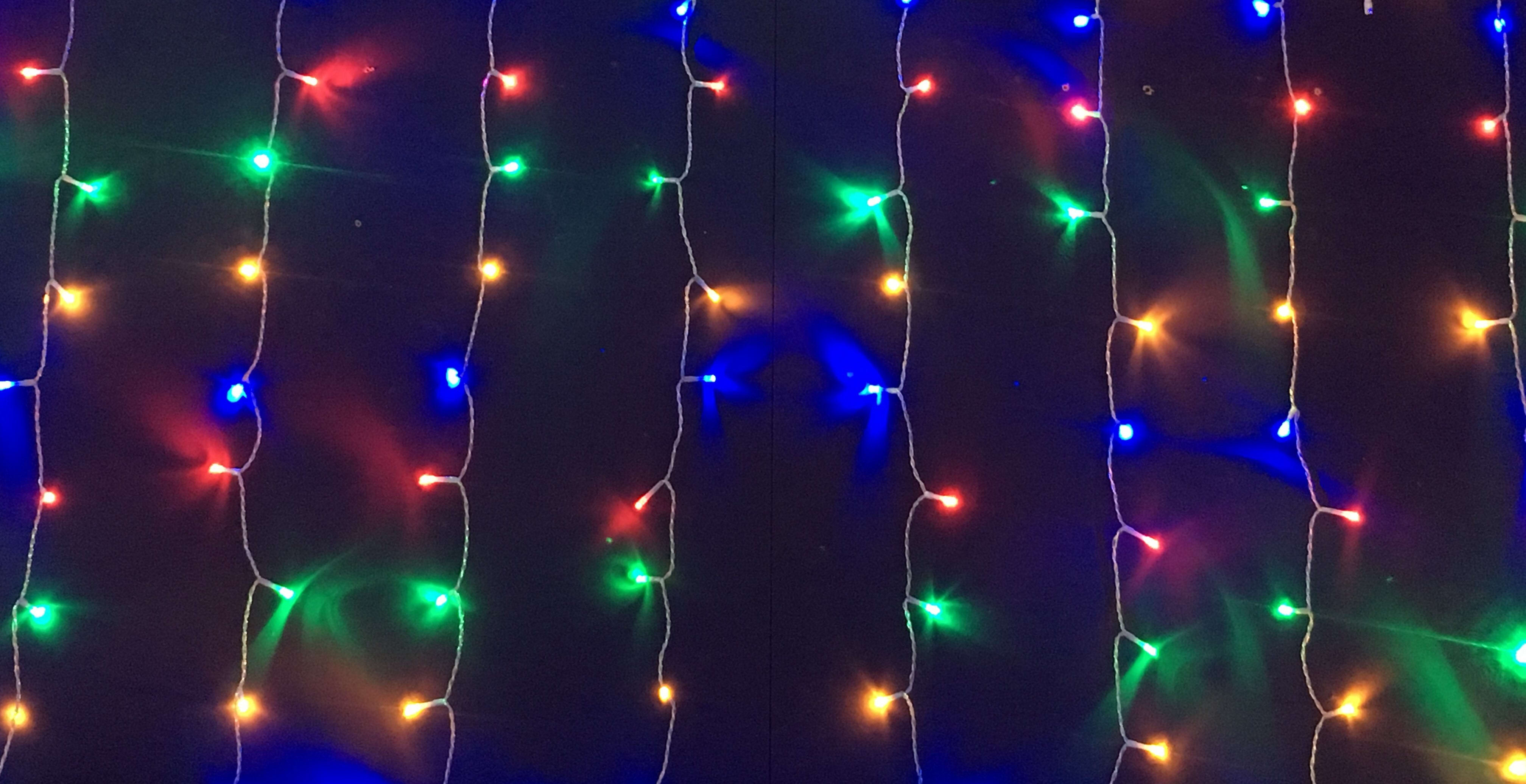 GIOCOPLAST NATALE - TENDA 160 LED BIANCO-MULTI 2 IN 1, L.160 X H.150 CM, C/TRASF. IP44, GIOCHI LUCE E CONTROLLER