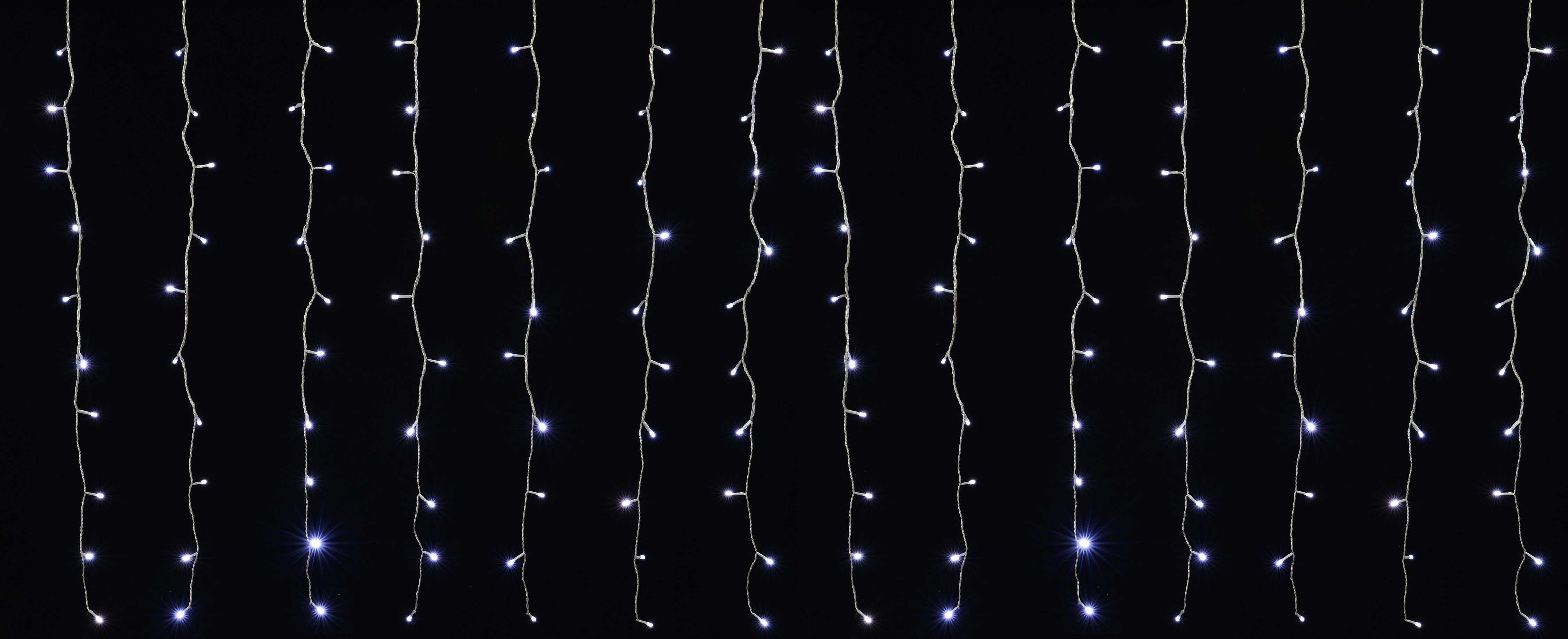 GIOCOPLAST NATALE - TENDA FULL FLASH 720 LED BIANCHI, L. 3,6 X H. 2 MT., CAVO ALIM. 5 MT, CON TRASF. IP44, PROL. 4 SET