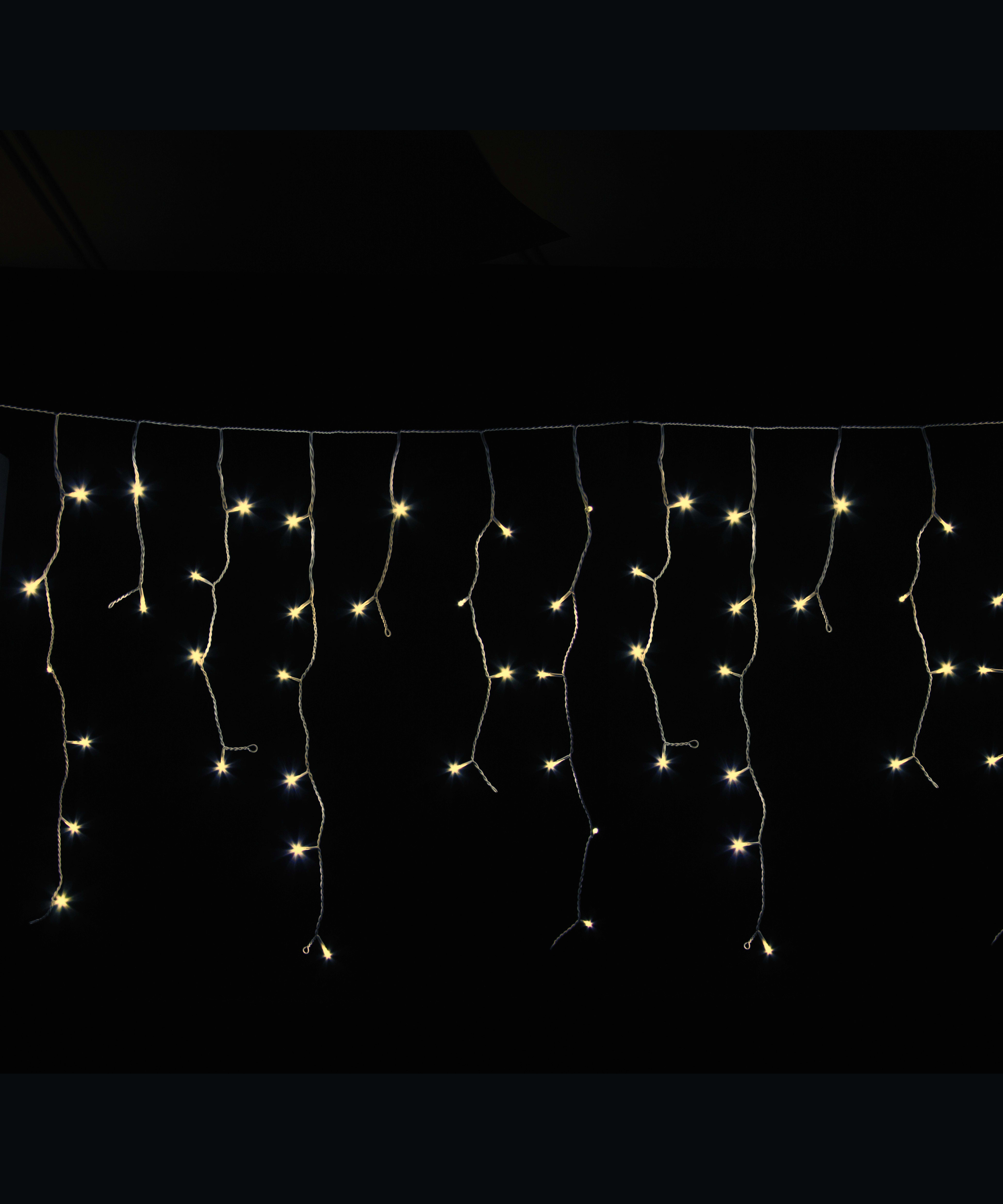 GIOCOPLAST NATALE - TENDA SFALSATA 240 LED BIANCO CALDO, L. 6 X H. MAX 1 MT., CAVO ALIM. 3 MT, CON GIOCHI LUCE, CON TRASF. IP44, PROL. 5 SET