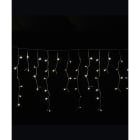GIOCOPLAST NATALE - TENDA SFALSATA 240 LED BIANCO CALDO, L. 6 X H. MAX 1 MT., CAVO ALIM. 3 MT, CON GIOCHI LUCE, CON TRASF. IP44, PROL. 5 SET