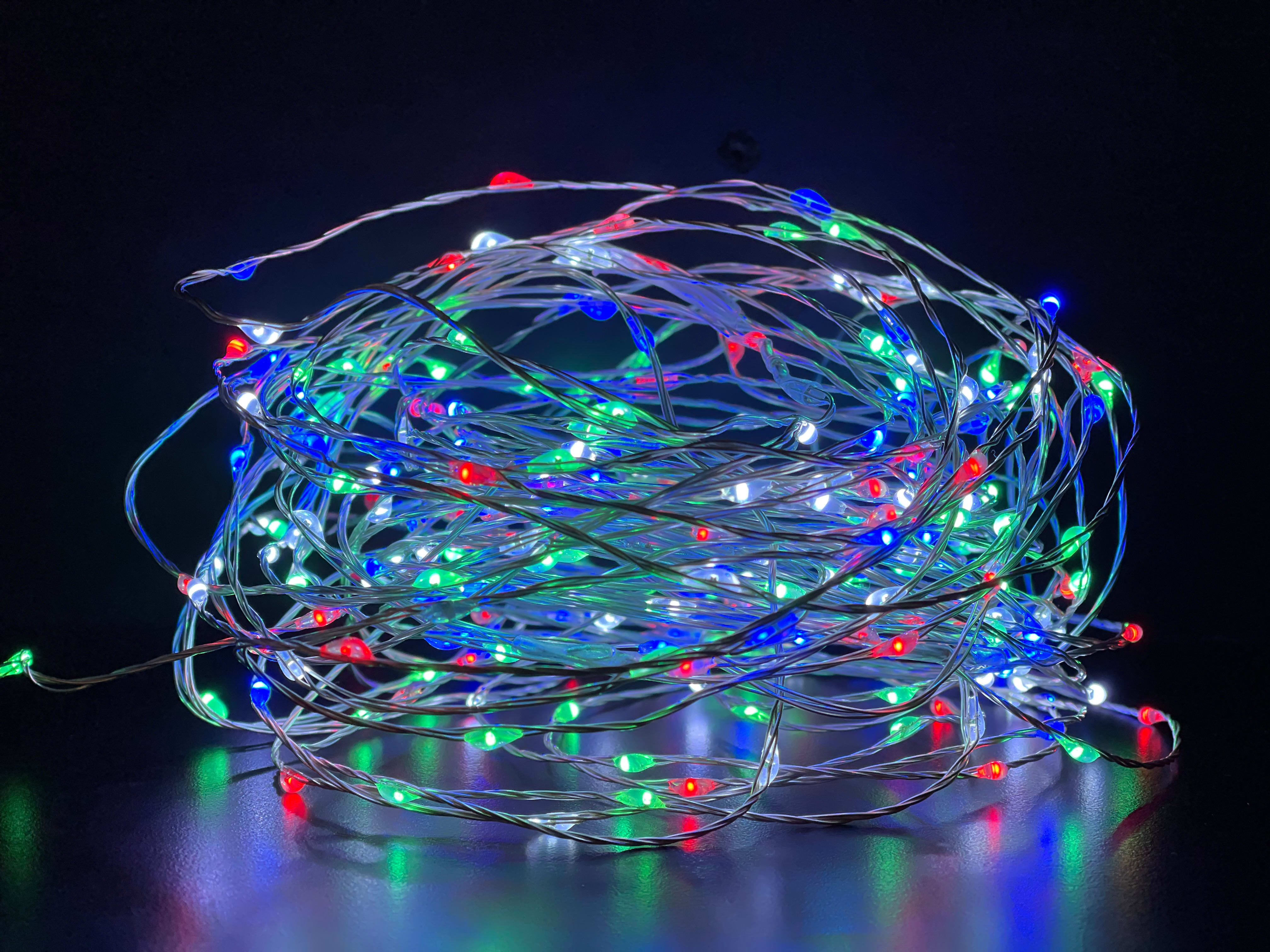 GIOCOPLAST NATALE - 500 GOCCE DI LED MULTI SU FILO DI RAME MODELLABILE, 25 M, CON GIOCHI LUCE E TIMER, CON TRASF. IP44