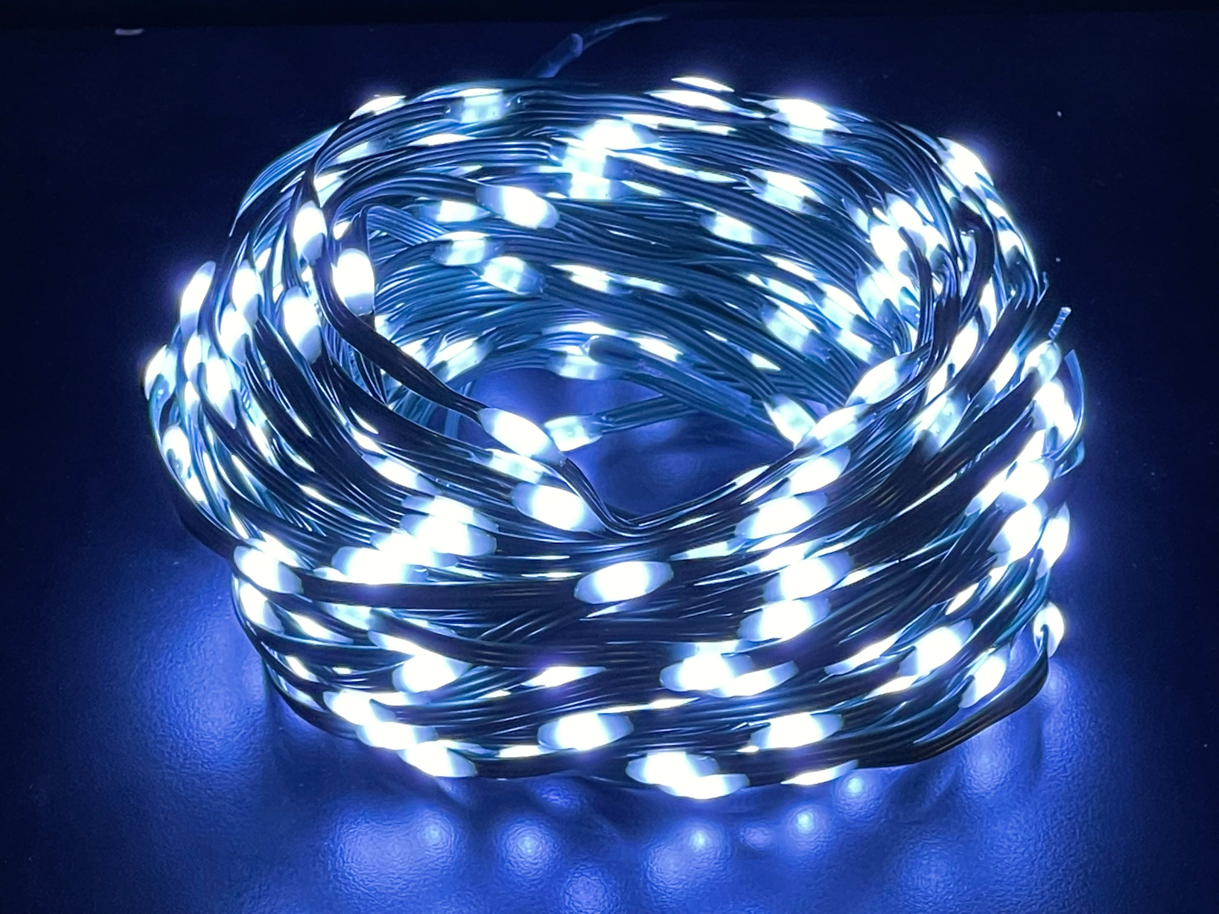 GIOCOPLAST NATALE - 200 MAXI GOCCE DI LED BIANCHI MODELLABILI, 10 M, CAVO SCURO, CON GIOCHI LUCE E TIMER, CON TRASF. IP44
