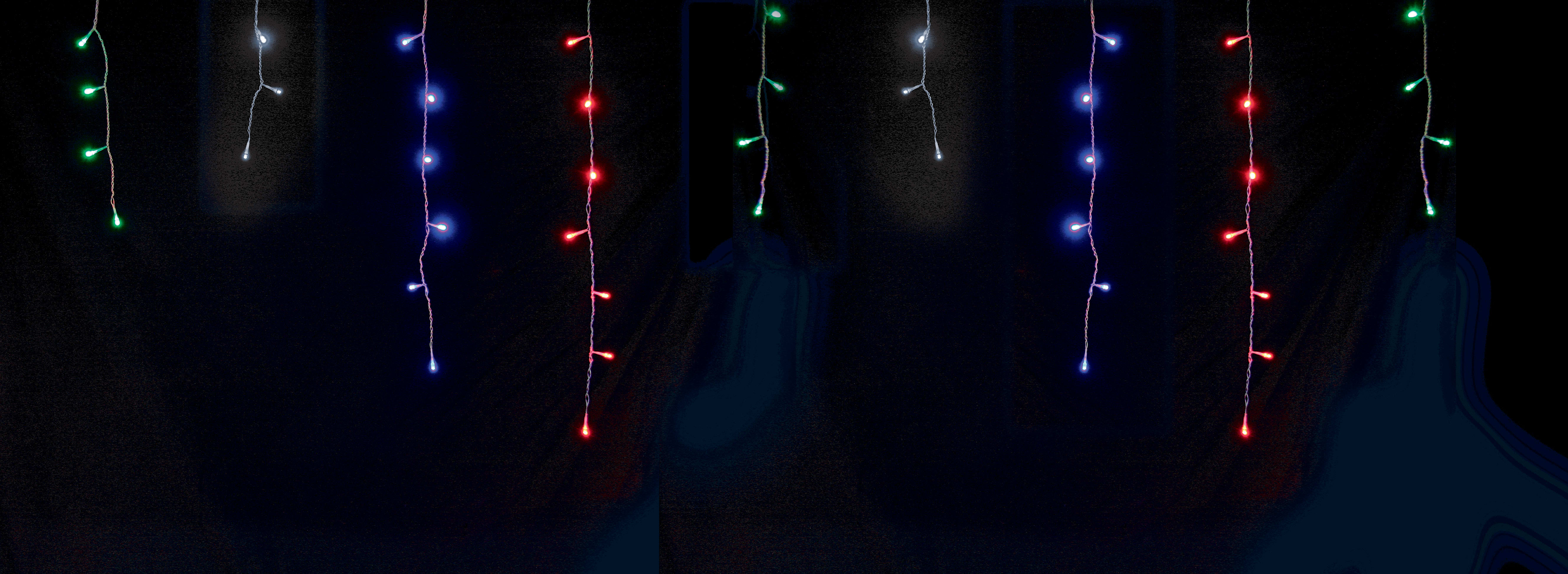 GIOCOPLAST NATALE - TENDA SFALSATA 64 LED MULTI E GIOCHI L., CM.300X60, A BATT., X EST.