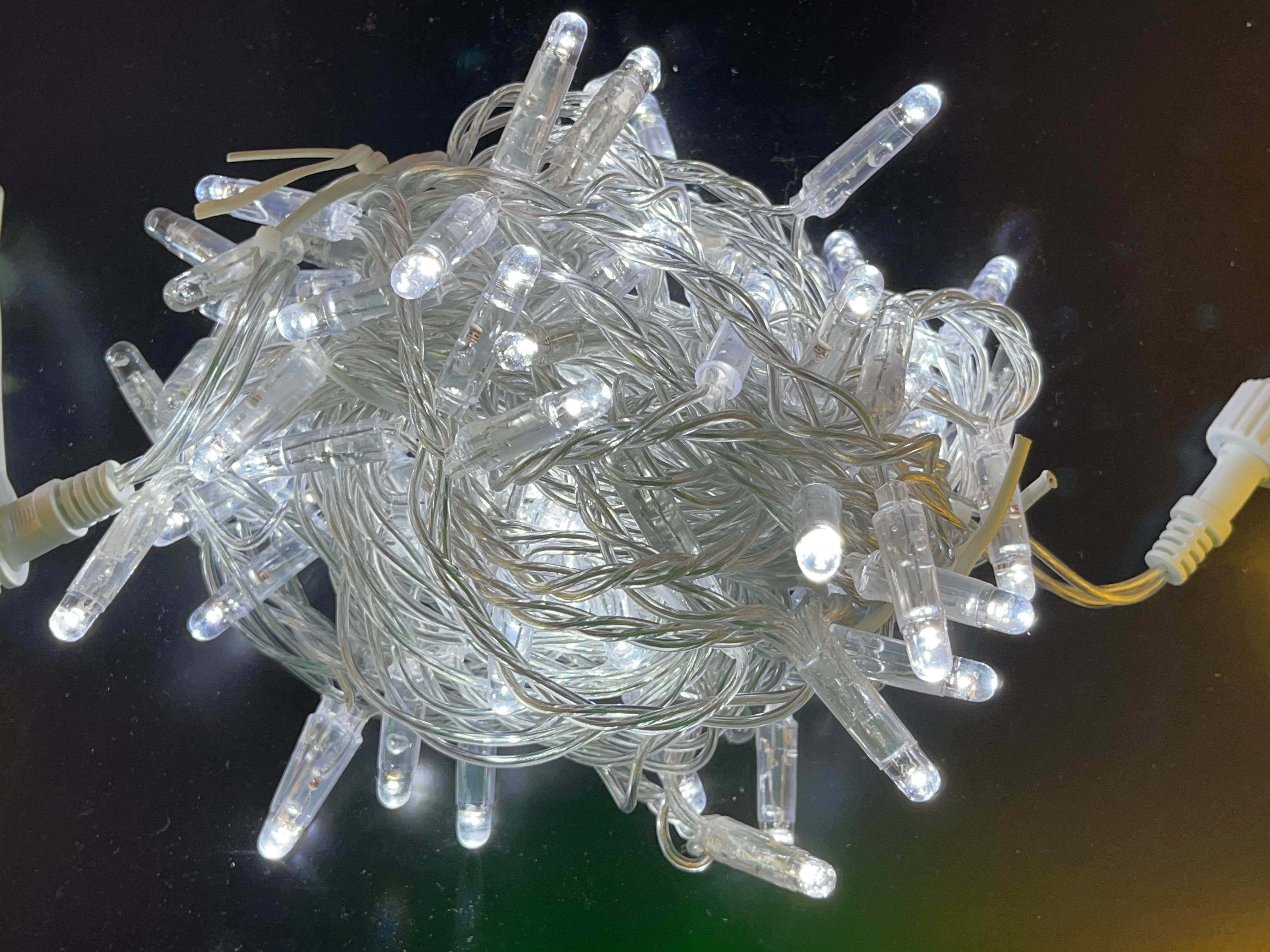 GIOCOPLAST NATALE - PROL. 100 LUCCIOLONE 24V LED BIANCHI, LUCE FISSA, 10 MT. CAVO TRASP., PROLUNG. MAX 6 SET, USO EST/INT (CAVO ALIM. E TRASF. NON INCLUSI)