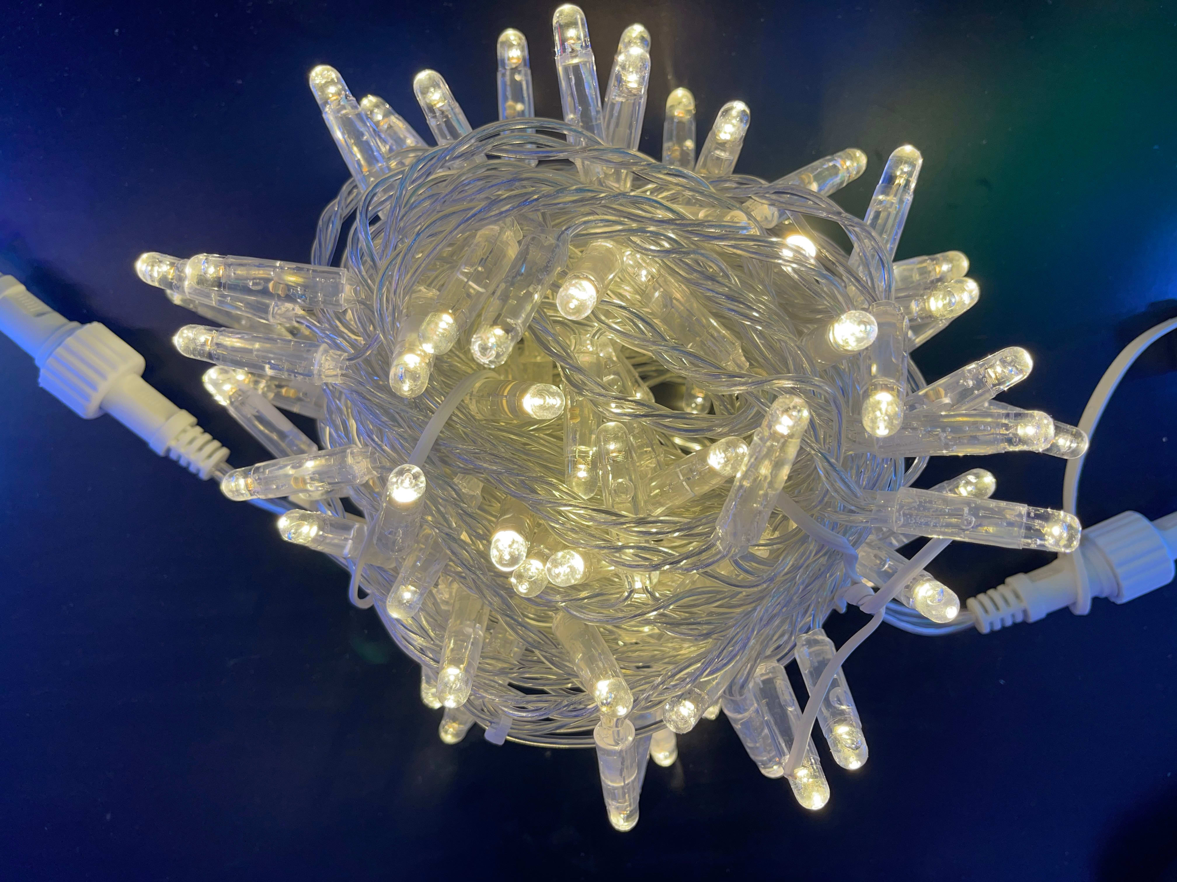 GIOCOPLAST NATALE - PROL. 100 LUCCIOLONE 24V LED BIANCO CALDO, LUCE FISSA, 10 MT. CAVO TRASP., PROLUNG. MAX 6 SET, USO EST/INT (CAVO ALIM. E TRASF. NON INCLUSI)