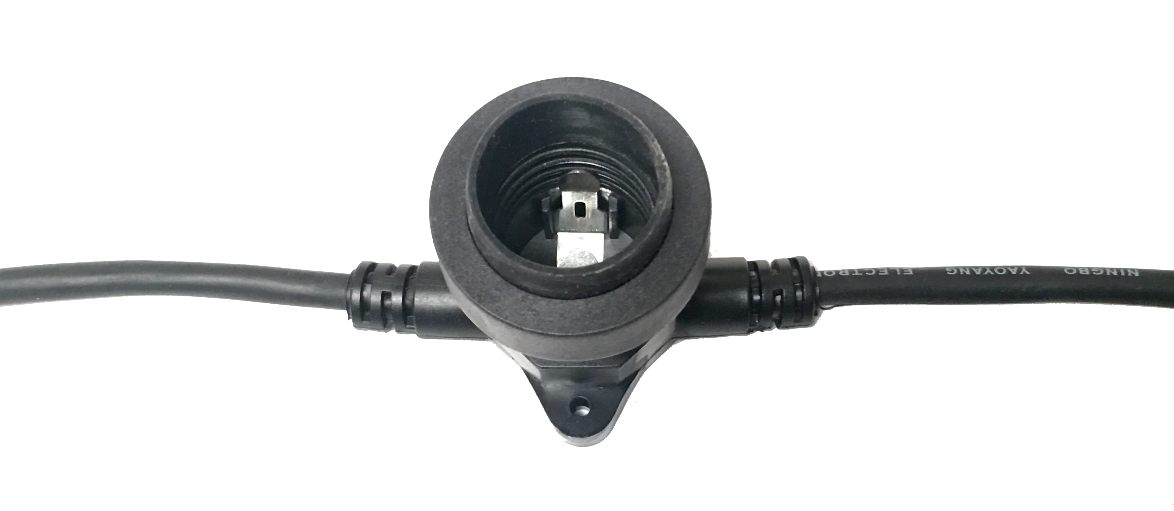 GIOCOPLAST NATALE - CINTURA 10 PORTALAMPADE E27, 10 M, CAVO SCURO, PASSO 100 CM, PROLUNGABILE, USO EST/INT