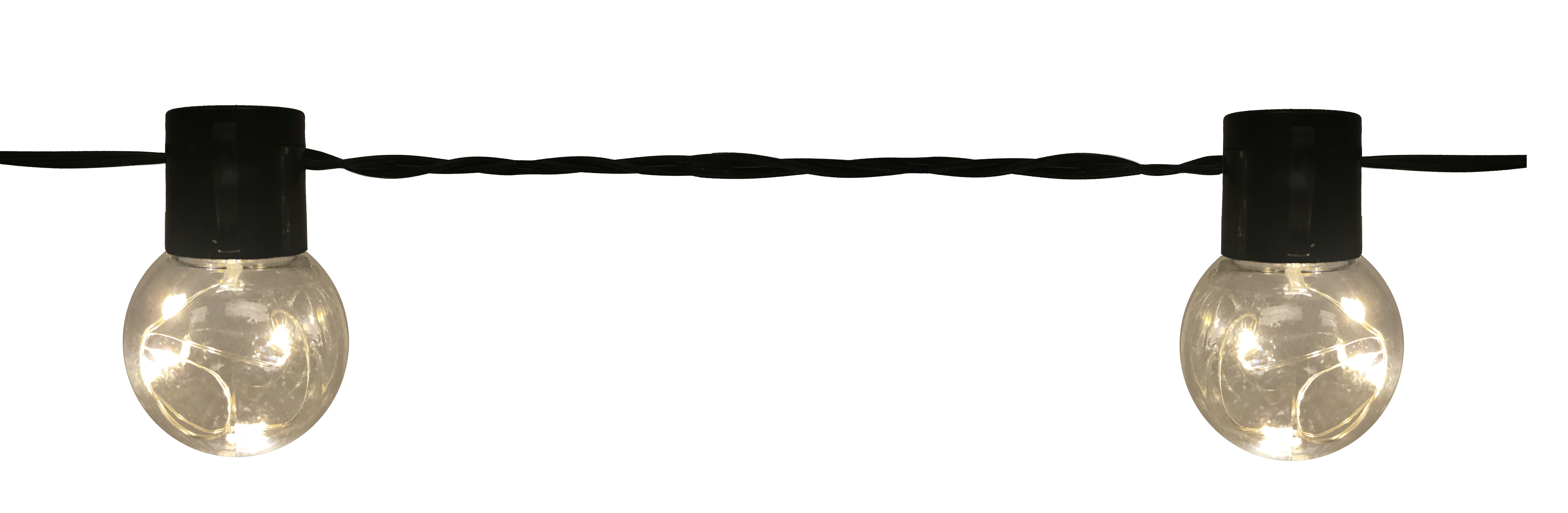 GIOCOPLAST NATALE - 10 LAMPADINE CON GOCCE DI LED BIANCO CALDO, PASSO 50 CM, L. 4,5M , C/TRASF IP44