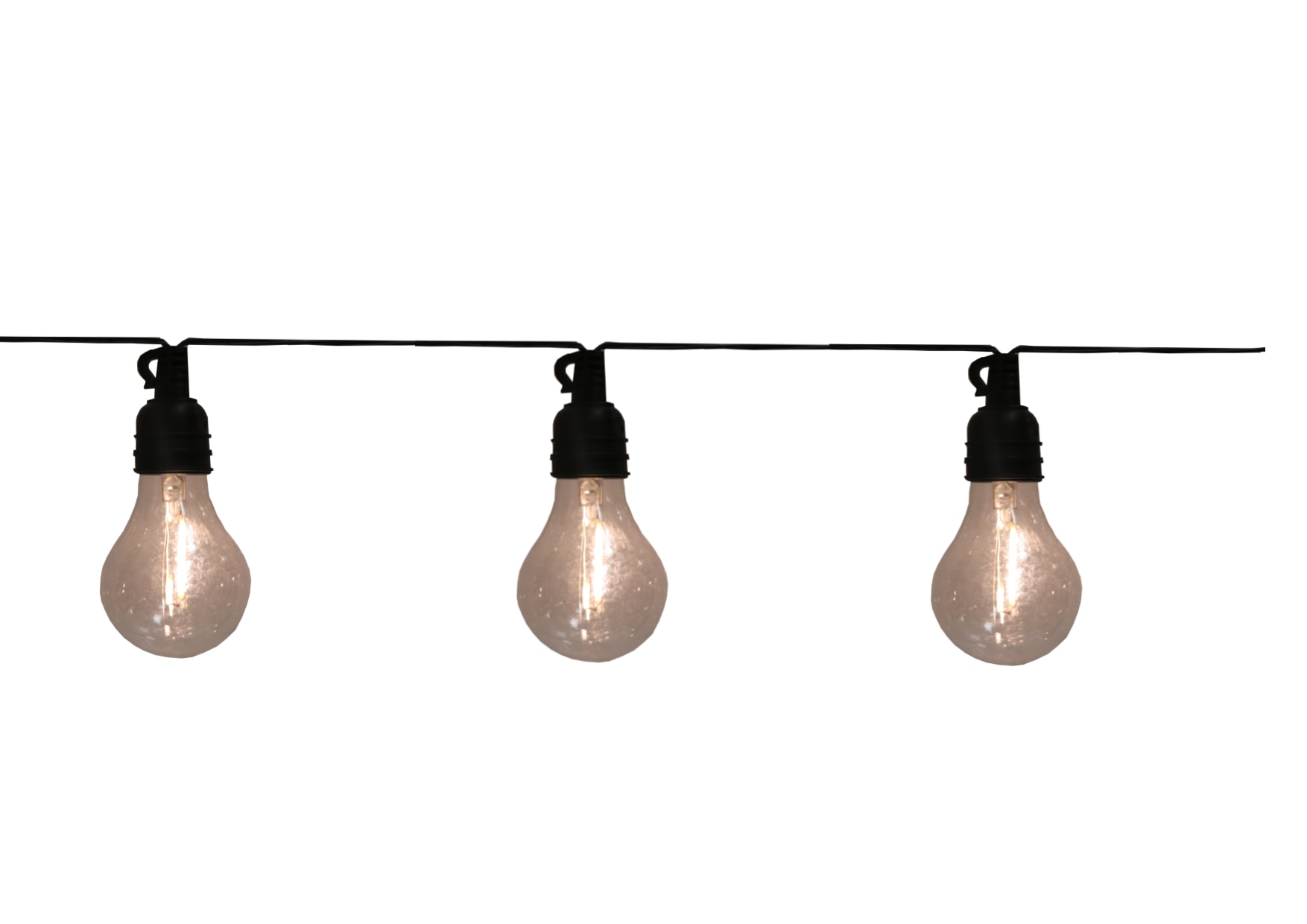 GIOCOPLAST NATALE - 10 LAMPADINE A60 CON FILAMENTO LED BIANCO CALDO, 5 M, PROLUNG. , C/TRASF IP44