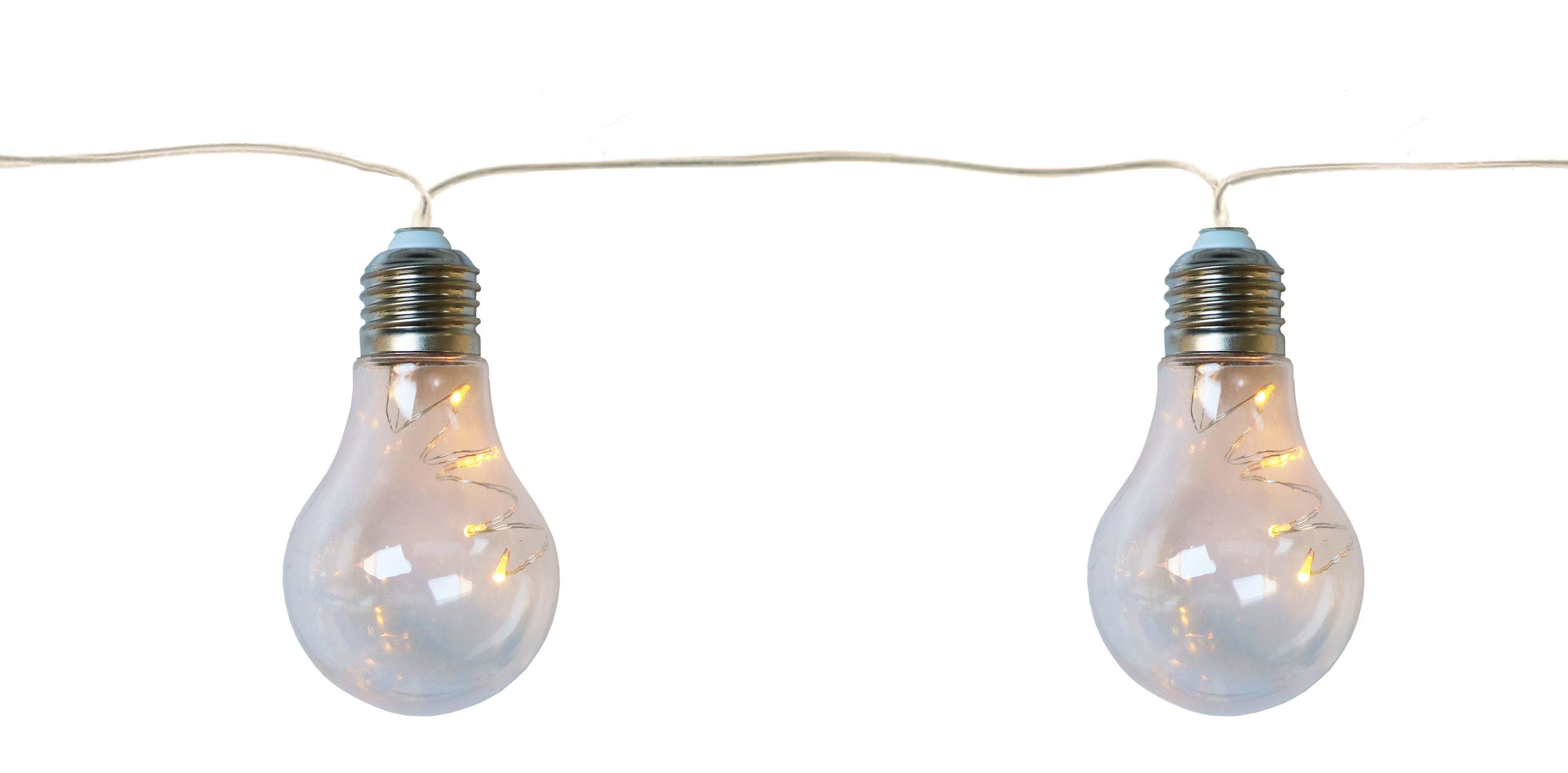 GIOCOPLAST NATALE - 10 DECORAZIONI LAMPADINA 6 X 9 CM CON GOCCE DI LED, L. 2,7M, A BATTERIE, USO EST/INT, CON TIMER