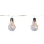 GIOCOPLAST NATALE - 10 DECORAZIONI LAMPADINA 6 X 9 CM CON GOCCE DI LED, L. 2,7M, A BATTERIE, USO EST/INT, CON TIMER