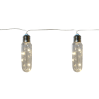 GIOCOPLAST NATALE - 10 DECORAZIONI LAMPADINA 13,5 X 4 CM CON GOCCE DI LED, L. 2,7M, A BATTERIE, USO EST/INT, CON TIMER