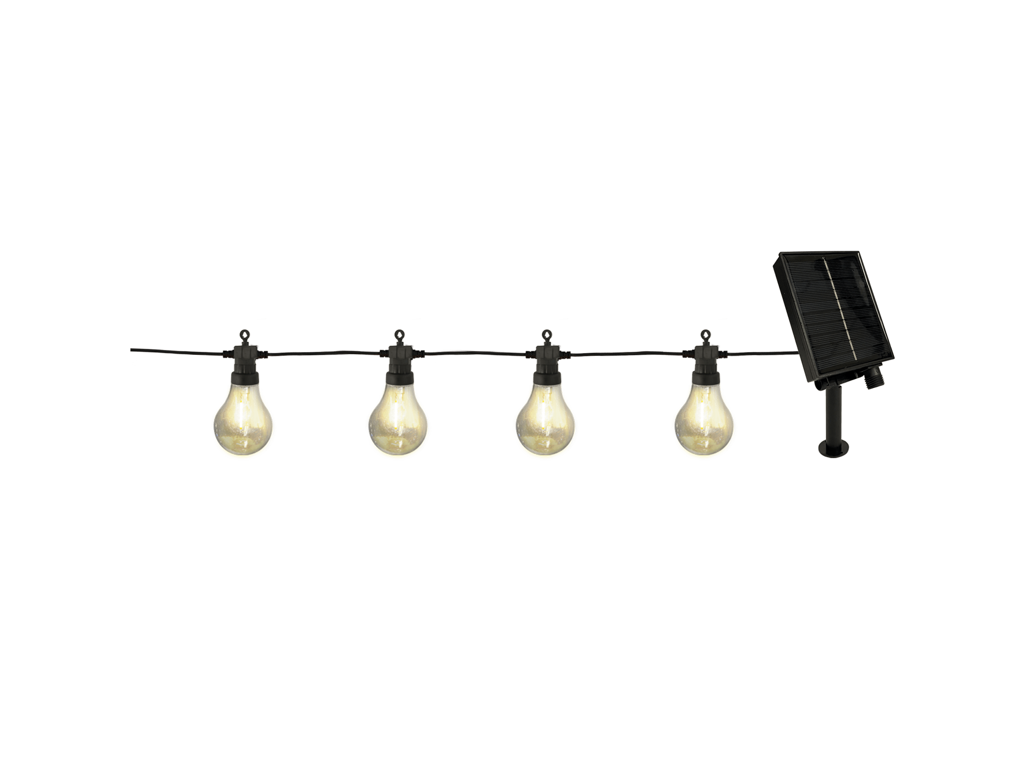 GIOCOPLAST NATALE - FESTONE 6 LAMPADINE ''MIRA'' CON LED BIANCO CALDO, CON PANNELLO SOLARE, L. 5M , USO EST.