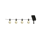 GIOCOPLAST NATALE - FESTONE 6 LAMPADINE ''MIRA'' CON LED BIANCO CALDO, CON PANNELLO SOLARE, L. 5M , USO EST.