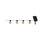 GIOCOPLAST NATALE - FESTONE 20 LAMPADINE ''IDRA'' CON GOCCE DI LED BIANCO CALDO CON PANNELLO SOLARE, L. 9,5M, USO EST.