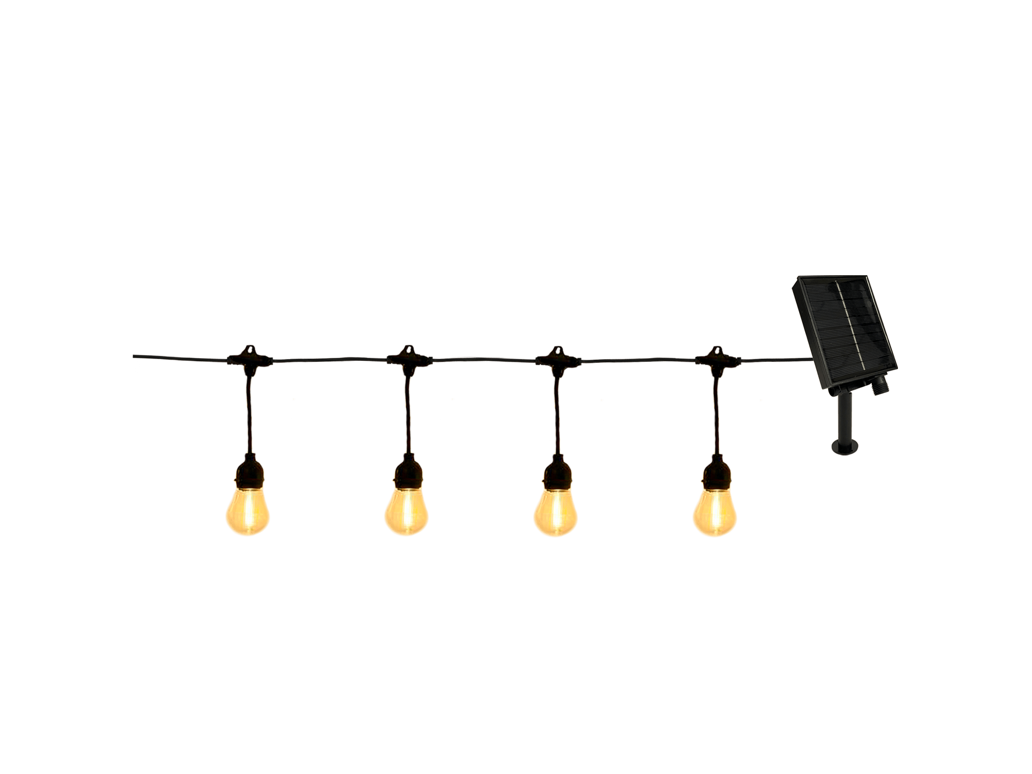 GIOCOPLAST NATALE - FESTONE 10 LAMPADINE ''VEGA'' LED BIANCO CALDO CON PANNELLO SOLARE, L. 4,5M, USO EST.