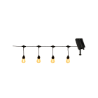 GIOCOPLAST NATALE - FESTONE 10 LAMPADINE ''VEGA'' LED BIANCO CALDO CON PANNELLO SOLARE, L. 4,5M, USO EST.