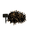 GIOCOPLAST NATALE - 100 LED BIANCO CALDO CON PANNELLO SOLARE, CAVO SCURO, CON GIOCHI LUCE, 10M, USO EST.