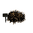 GIOCOPLAST NATALE - 100 LED BIANCO CALDO CON PANNELLO SOLARE, CAVO SCURO, CON GIOCHI LUCE, 10M, USO EST.