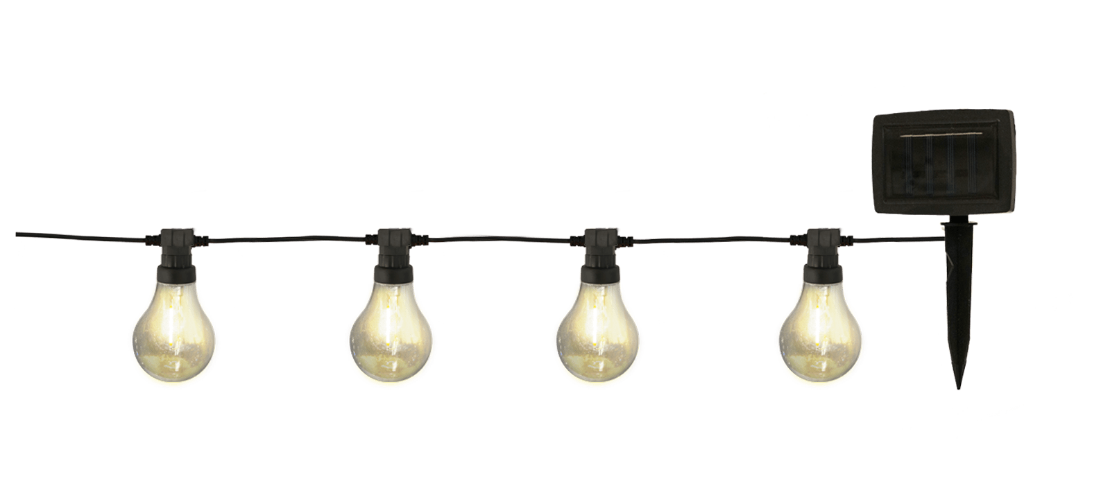 GIOCOPLAST NATALE - FESTONE 10 LAMPADINE CON LED BIANCO CALDO, CON PANNELLO SOLARE, L. 4M , USO EST.