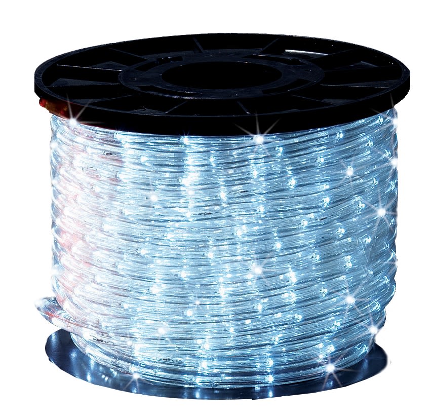 GIOCOPLAST NATALE - BOBINA 44M TUBO LED BIANCO D.13MM 2 FILI 1584 LED 220-240V IP44