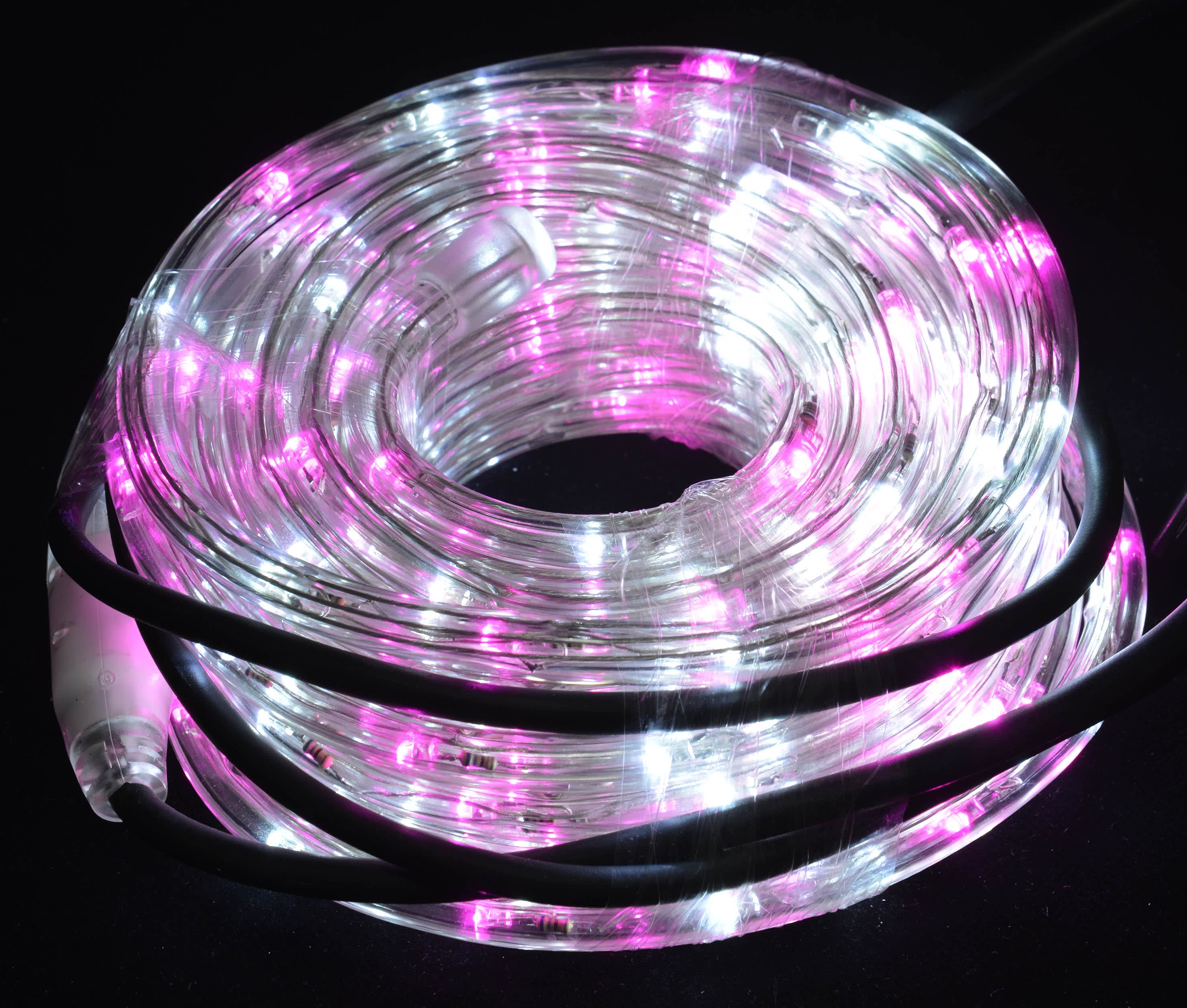 GIOCOPLAST NATALE - TUBO 144 LED MT.6 BIANCO-ROSA C/GIOCHI L.