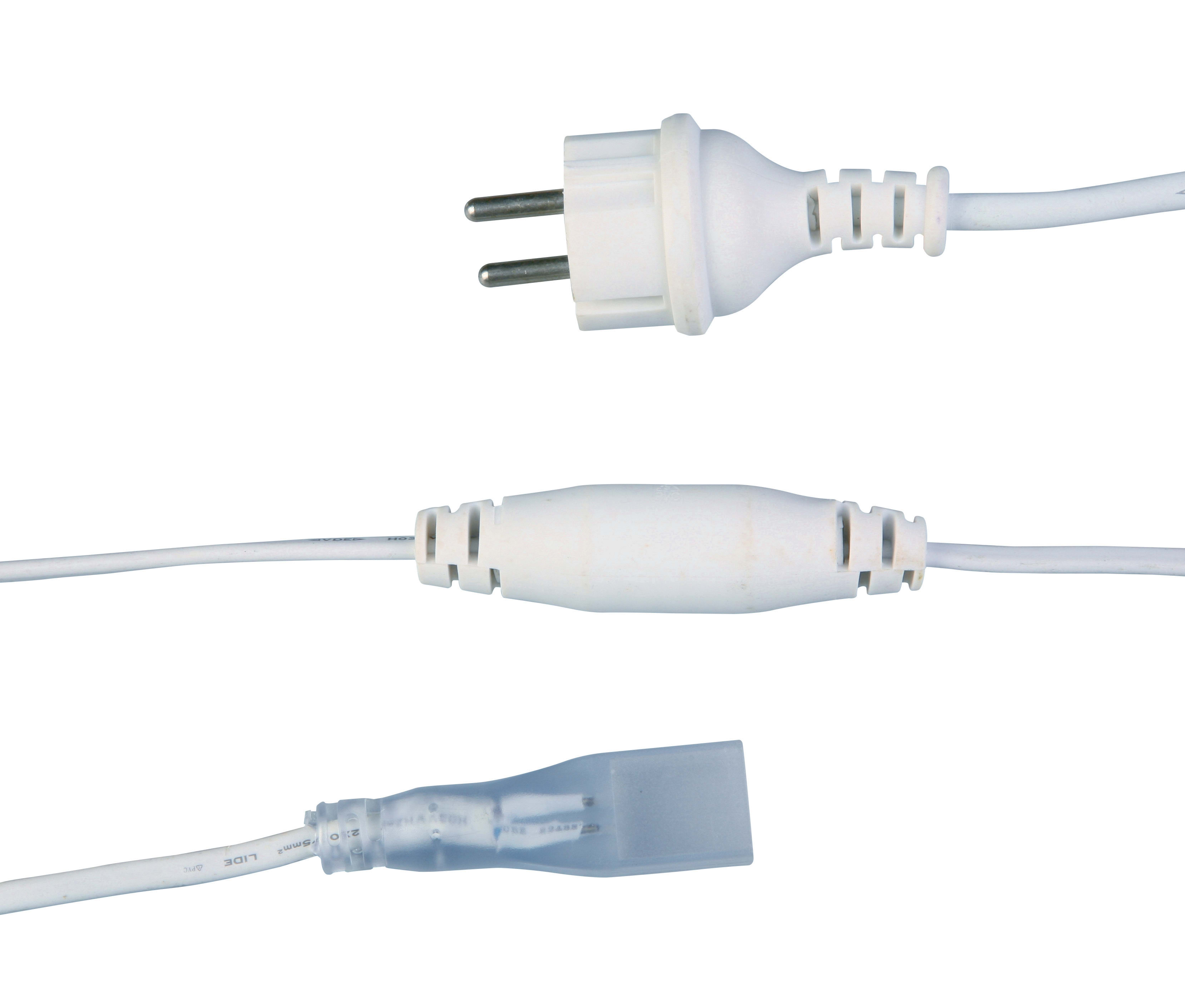 GIOCOPLAST NATALE - SET CAVO ALIMENTAZIONE + RACCORDO PER FLEX NEON 16X8MM BIFACCIALE