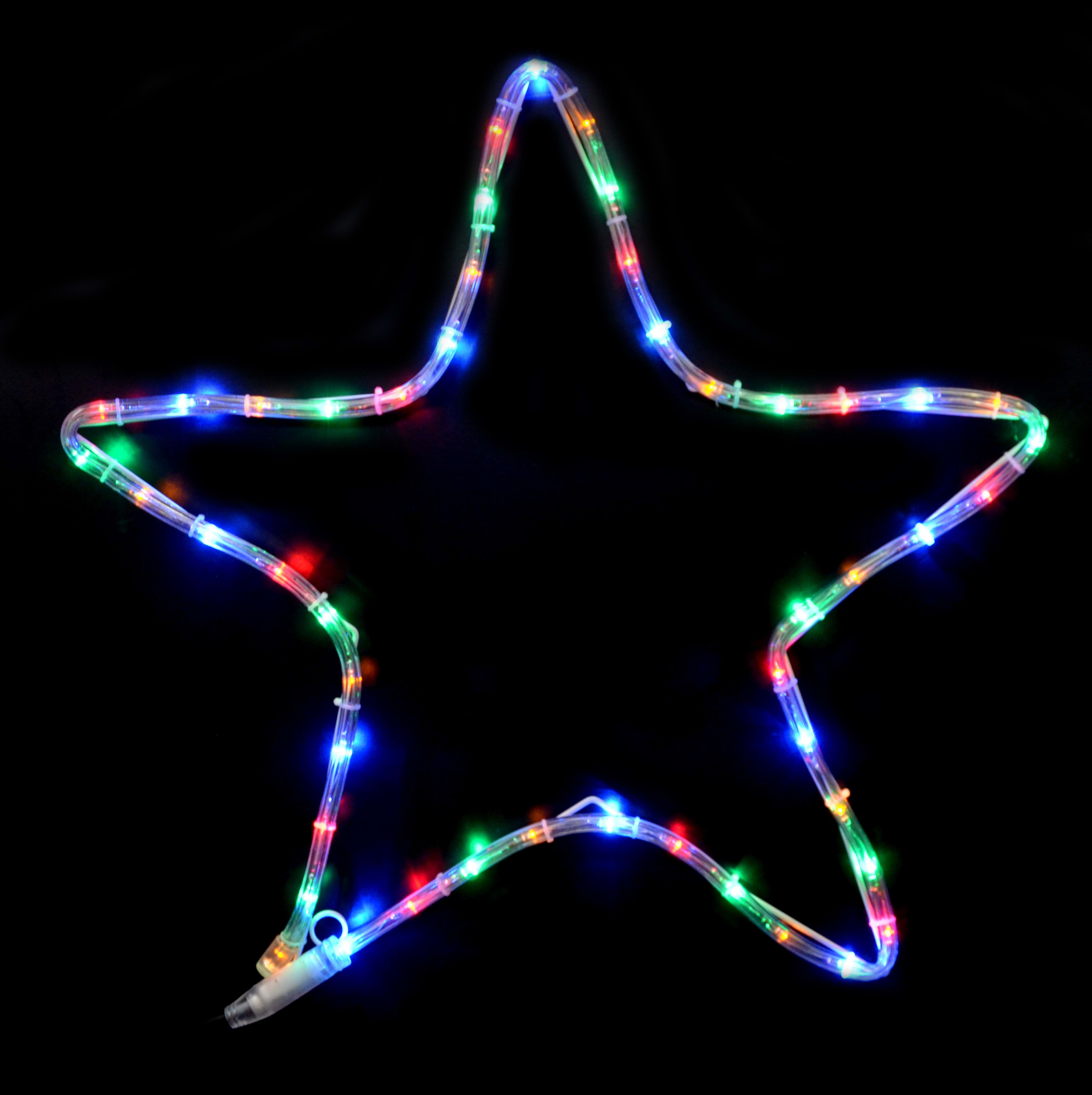 GIOCOPLAST NATALE - STELLA CON TUBO LED MULTICOLOR, 48 LED 55CM 220-240V IP44 17518004