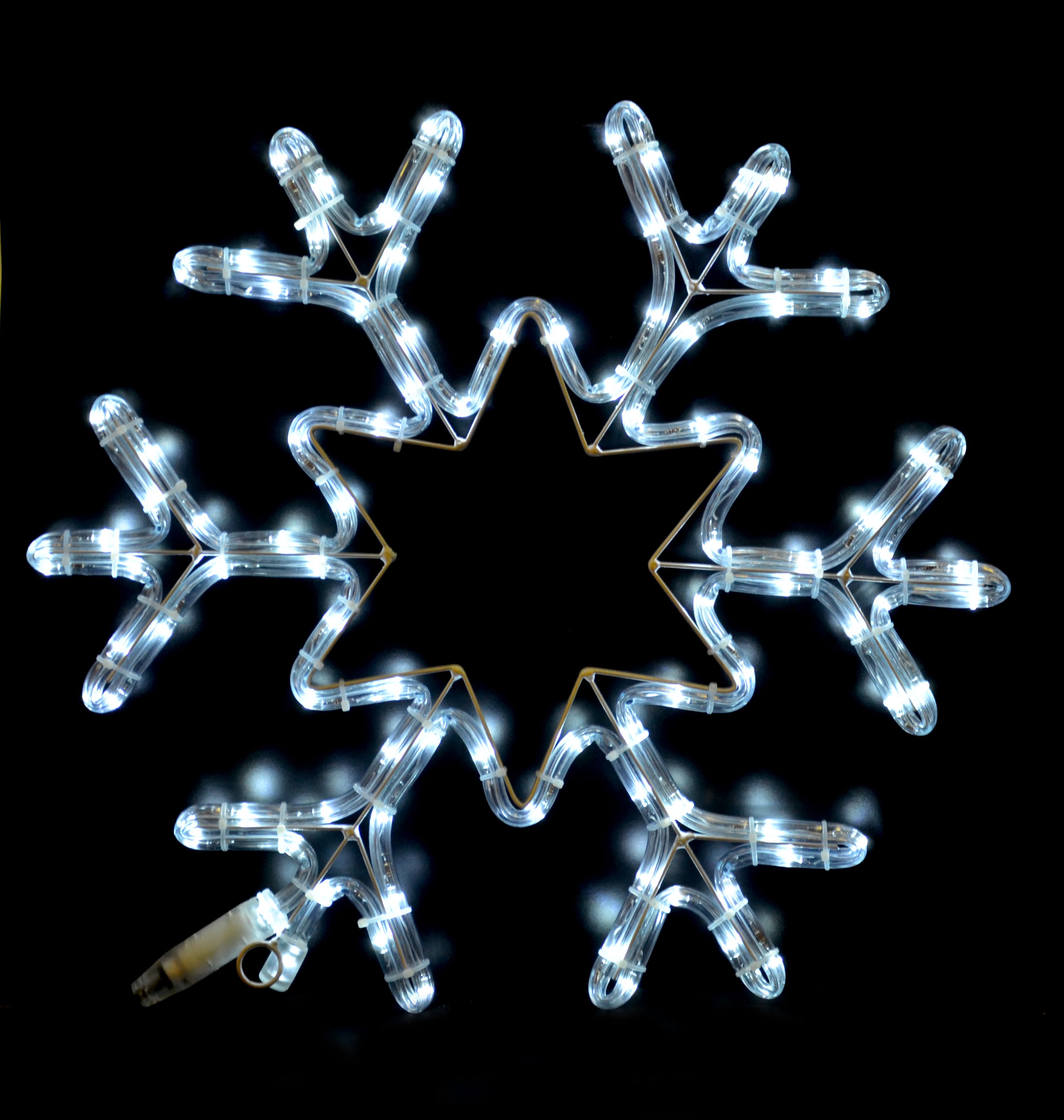 GIOCOPLAST NATALE - FIOCCO DI NEVE CON TUBO LED BIANCO, 96 LED 46X40CM 220-240V IP44
