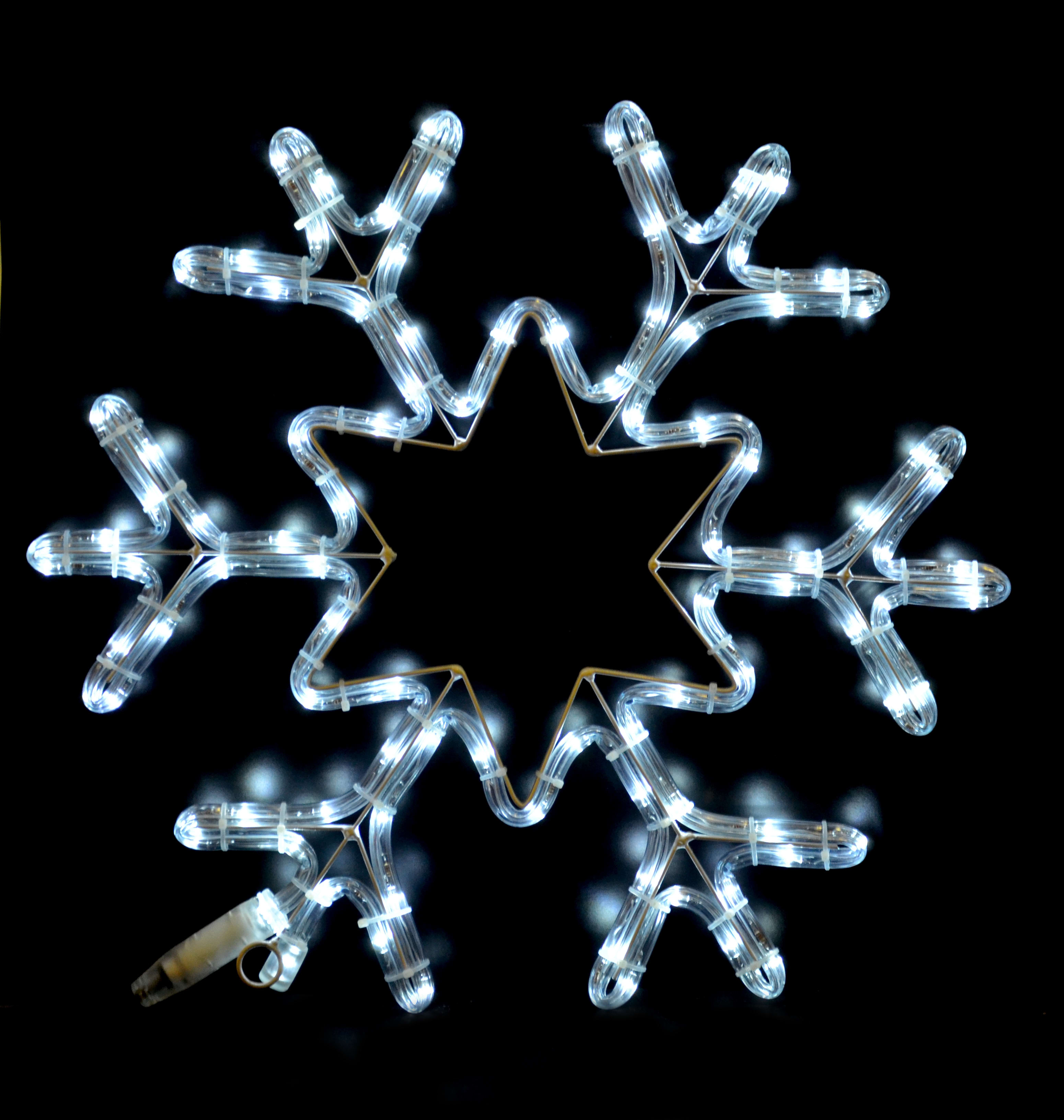 GIOCOPLAST NATALE - FIOCCO DI NEVE CON TUBO LED BIANCO, 96 LED 46X40CM 220-240V IP44