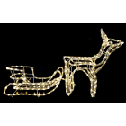 GIOCOPLAST NATALE - RENNA CON SLITTA CON TUBO LED BIANCO CALDO, 264 LED 220-240V IP44, RENNA:52X50X23CM SLITTA:24X48X23CM