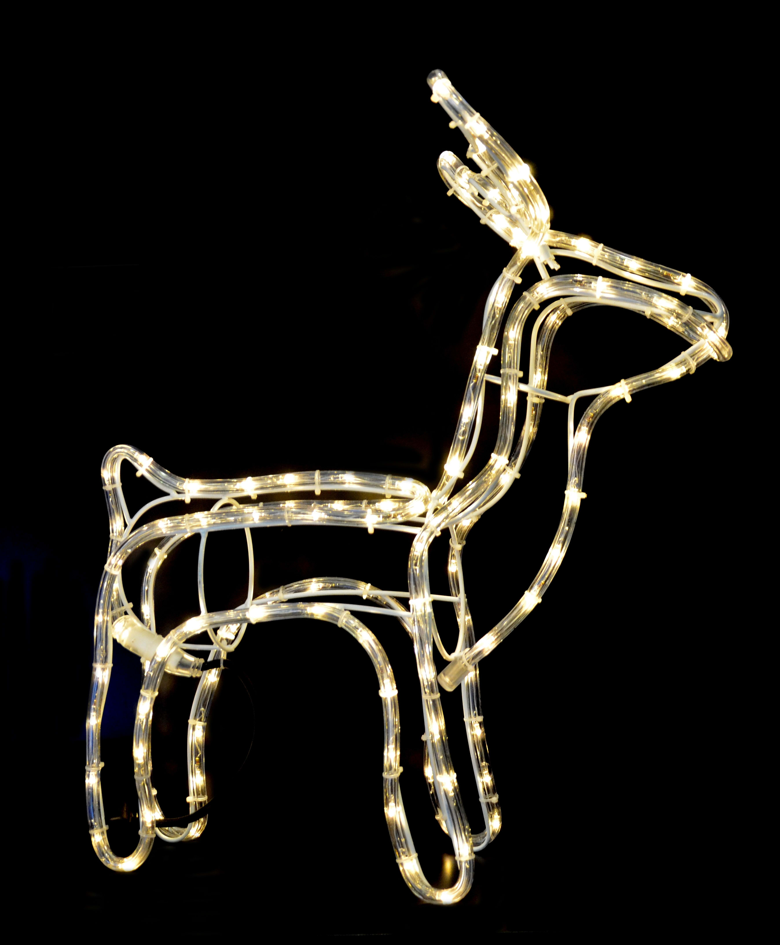 GIOCOPLAST NATALE - RENNA CON TUBO LED BIANCO CALDO, 120 LED 55X48X23CM 220-240V IP44