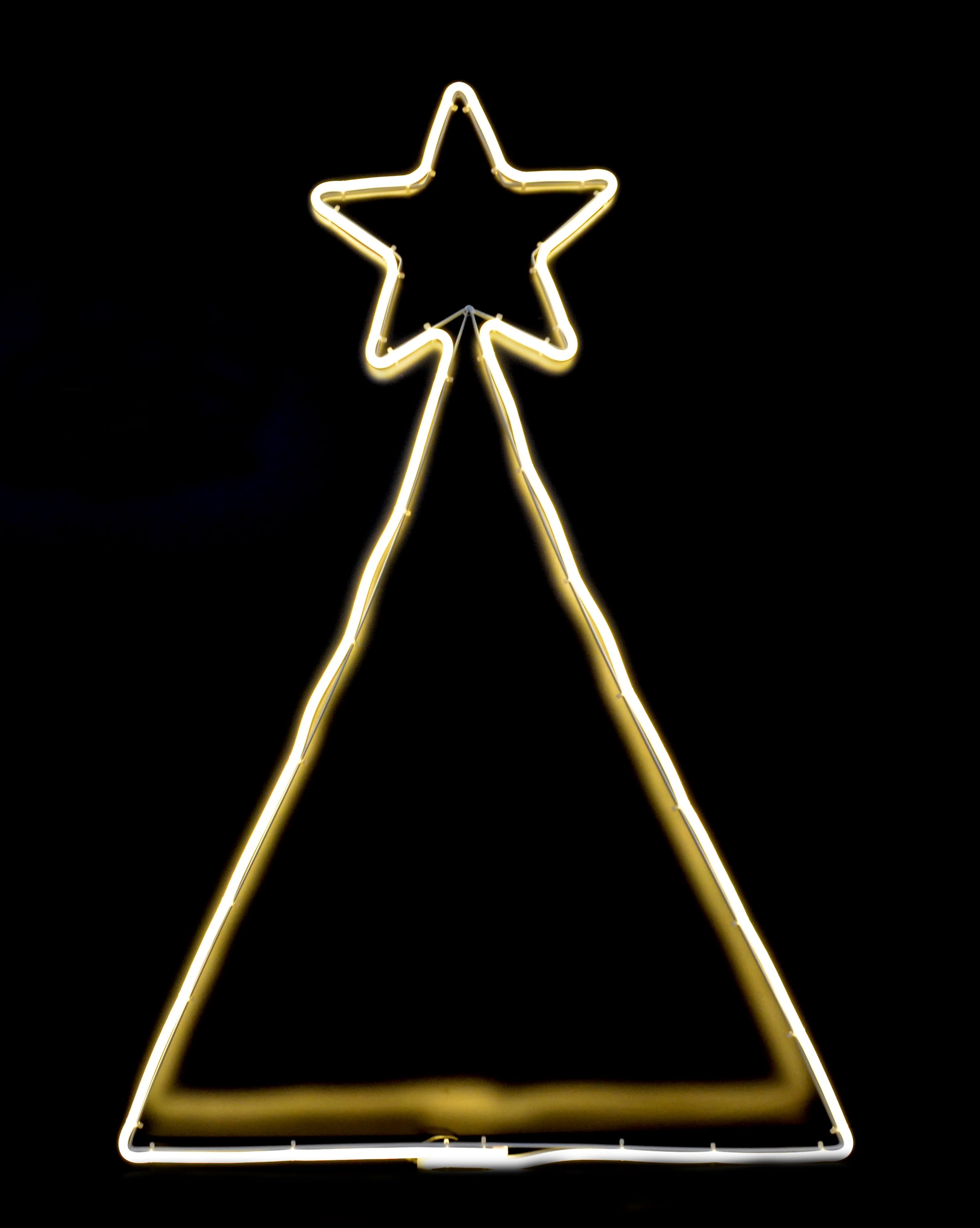 GIOCOPLAST NATALE - ALBERO DI NATALE CON FLEX NEON BIANCO CALDO BIFACCIALE, 360 LED 89X60CM C/TRASF. IP44 17518033