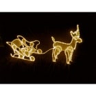 GIOCOPLAST NATALE - RENNA CON SLITTA CON TUBO LED BIANCO CALDO, 220-240V IP44, RENNA:60X50X11CM SLITTA:30X60X30CM
