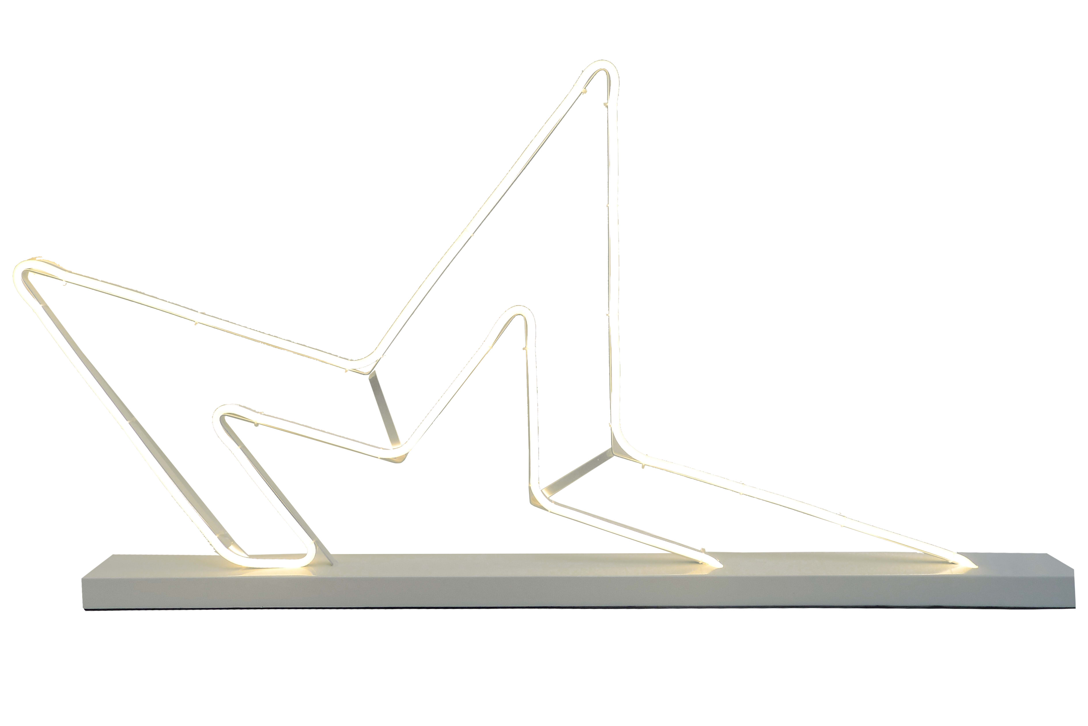 GIOCOPLAST NATALE - FIGURA MEZZA STELLA BIANCO CALDO H. 58 X L. 114 CM, CON FLEX NEON , LUCE FISSA, 220-240 VAC , USO EST/INT