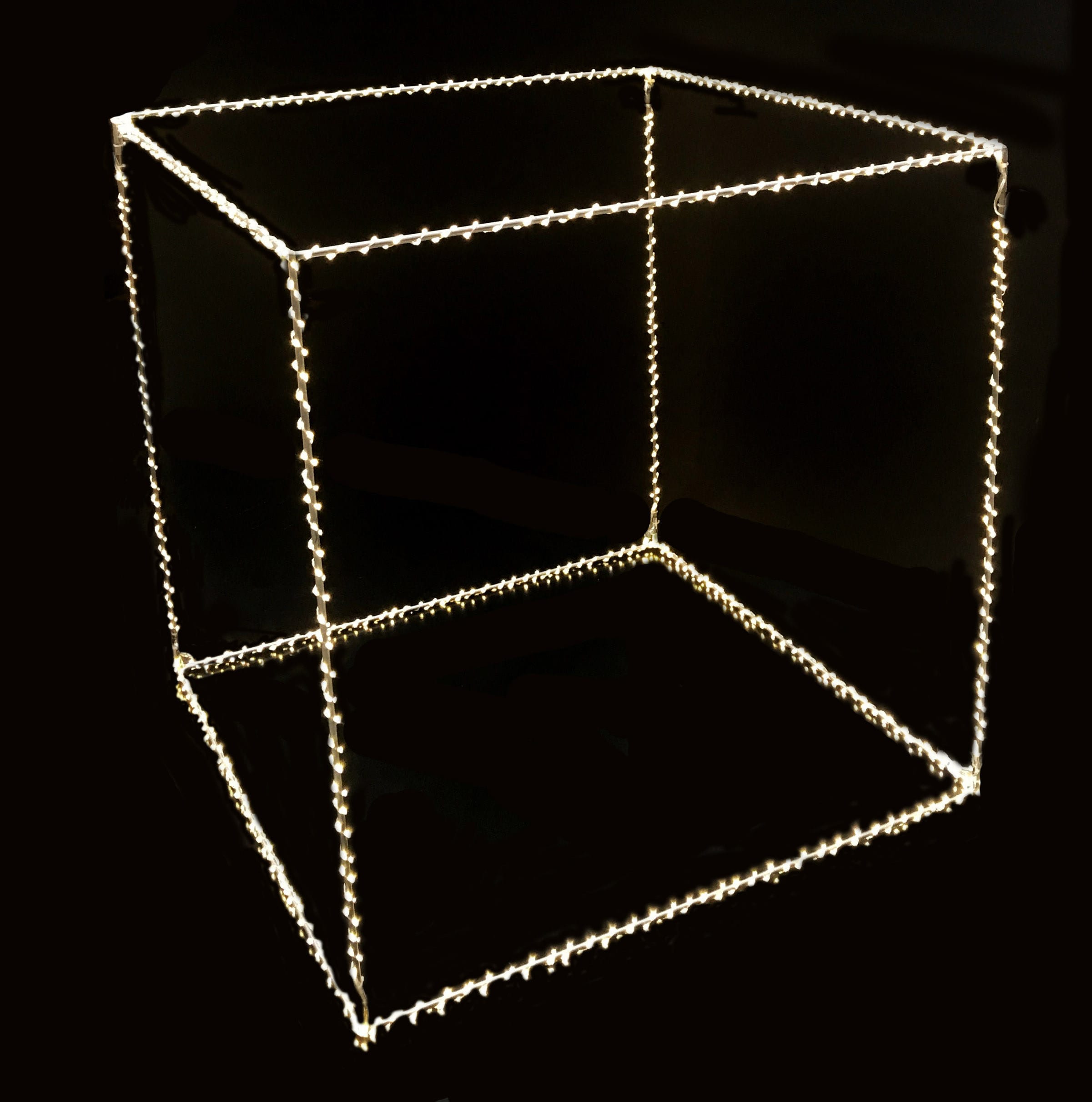 GIOCOPLAST NATALE - CUBO 40CM, CON GOCCE DI LED BIANCO CALDO, CON TRASF. IP20