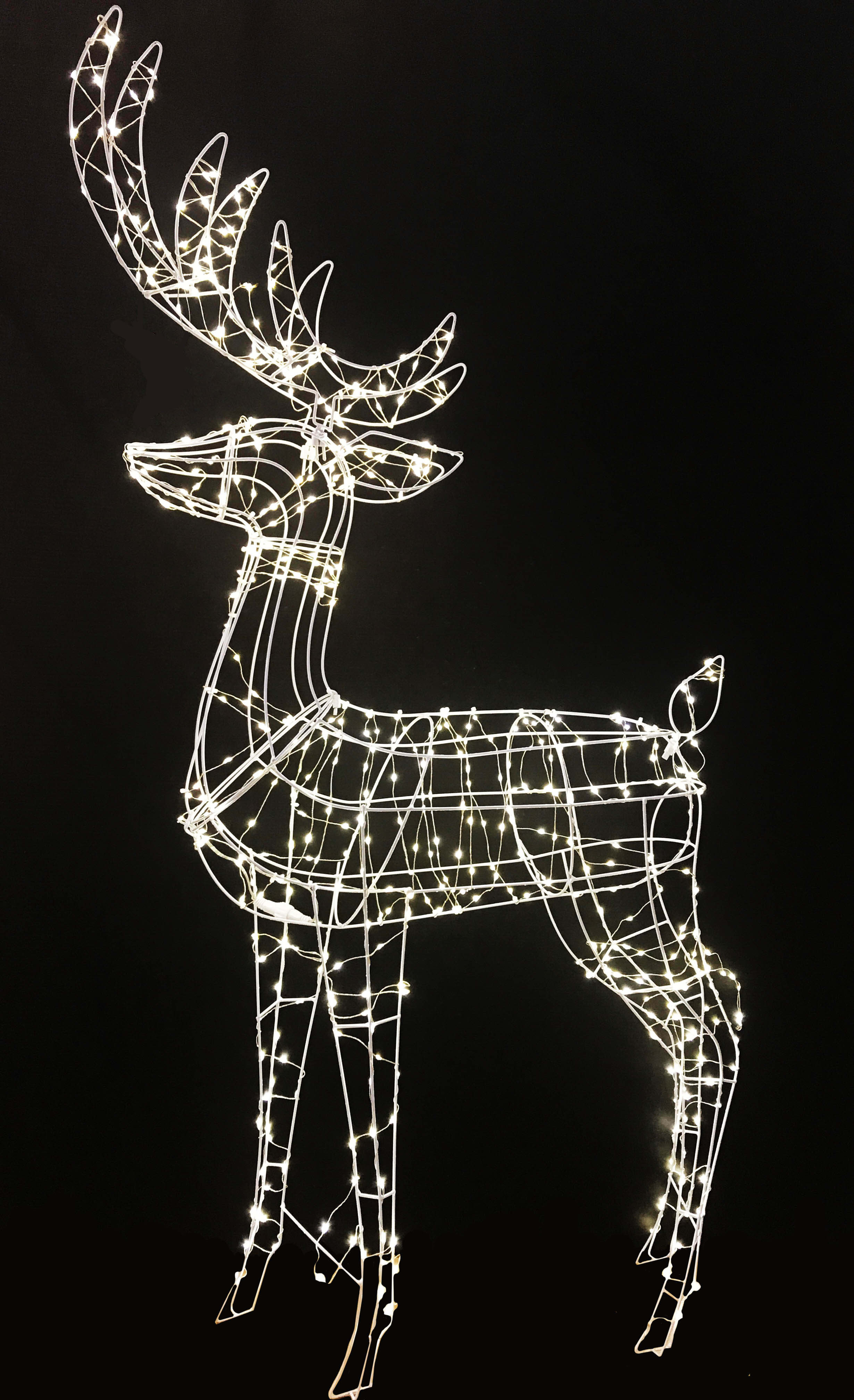 GIOCOPLAST NATALE - RENNA 105 CM CON 500 GOCCE DI LED BIANCO CALDO, USO INT., CAVO ALIM. 5 M CON TRASF.