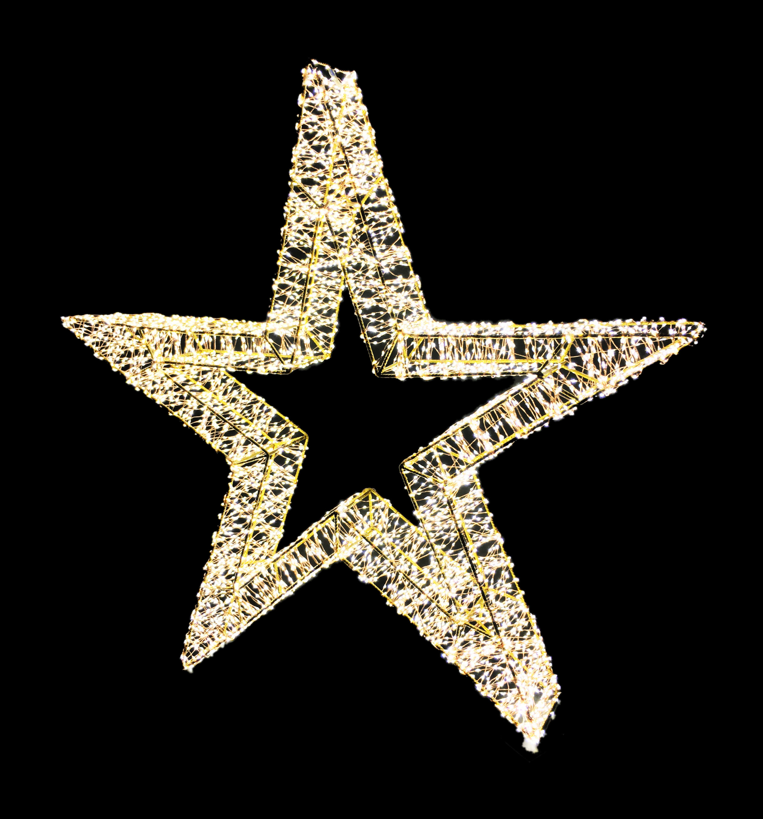 GIOCOPLAST NATALE - MAXI STELLA 3D 130CM, CON 12000 GOCCE DI LED BIANCO CALDO, CON TRASF. IP20